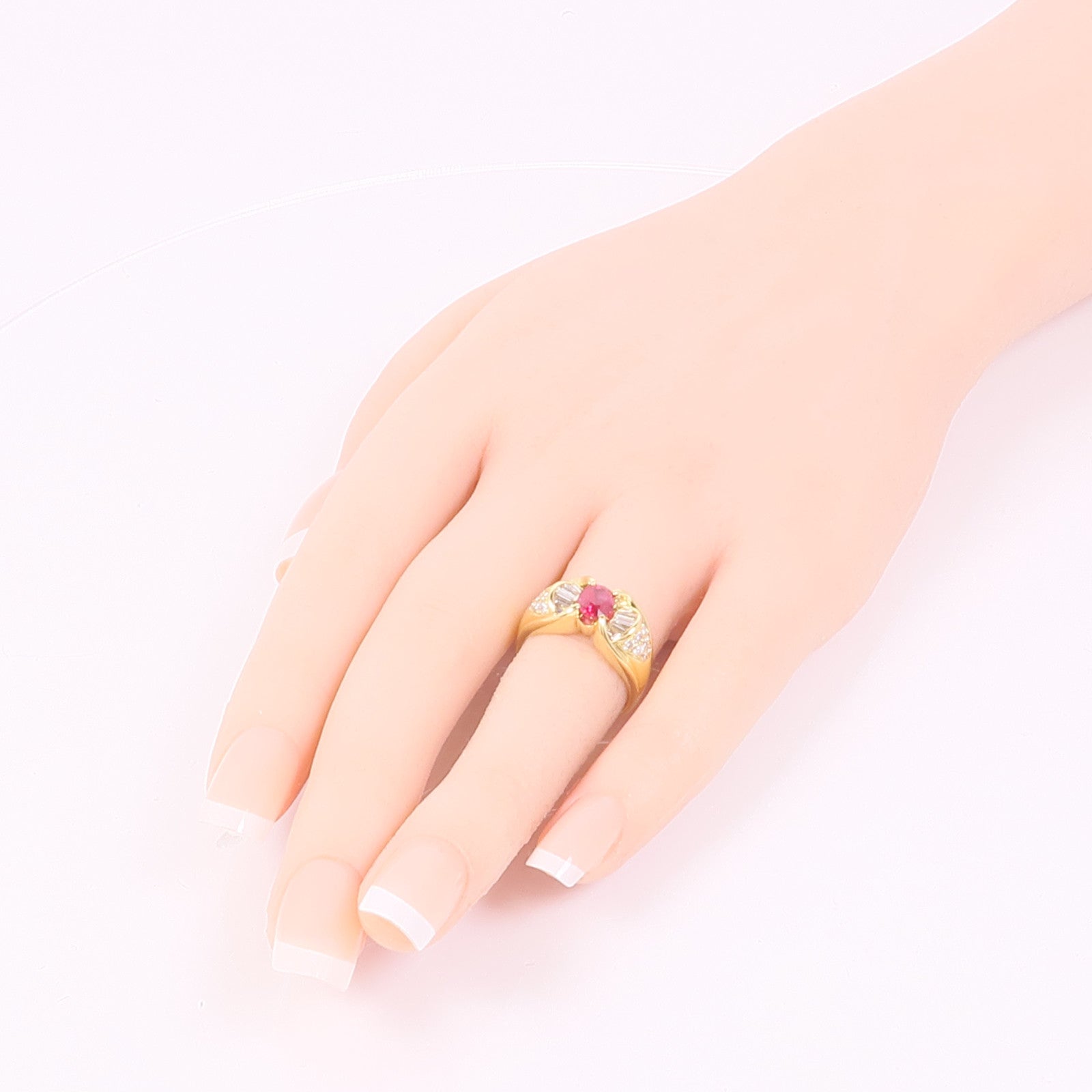 JEWELRY 18K黃金Ruby/Diamond Ring紅寶石/鑽石戒指US#6