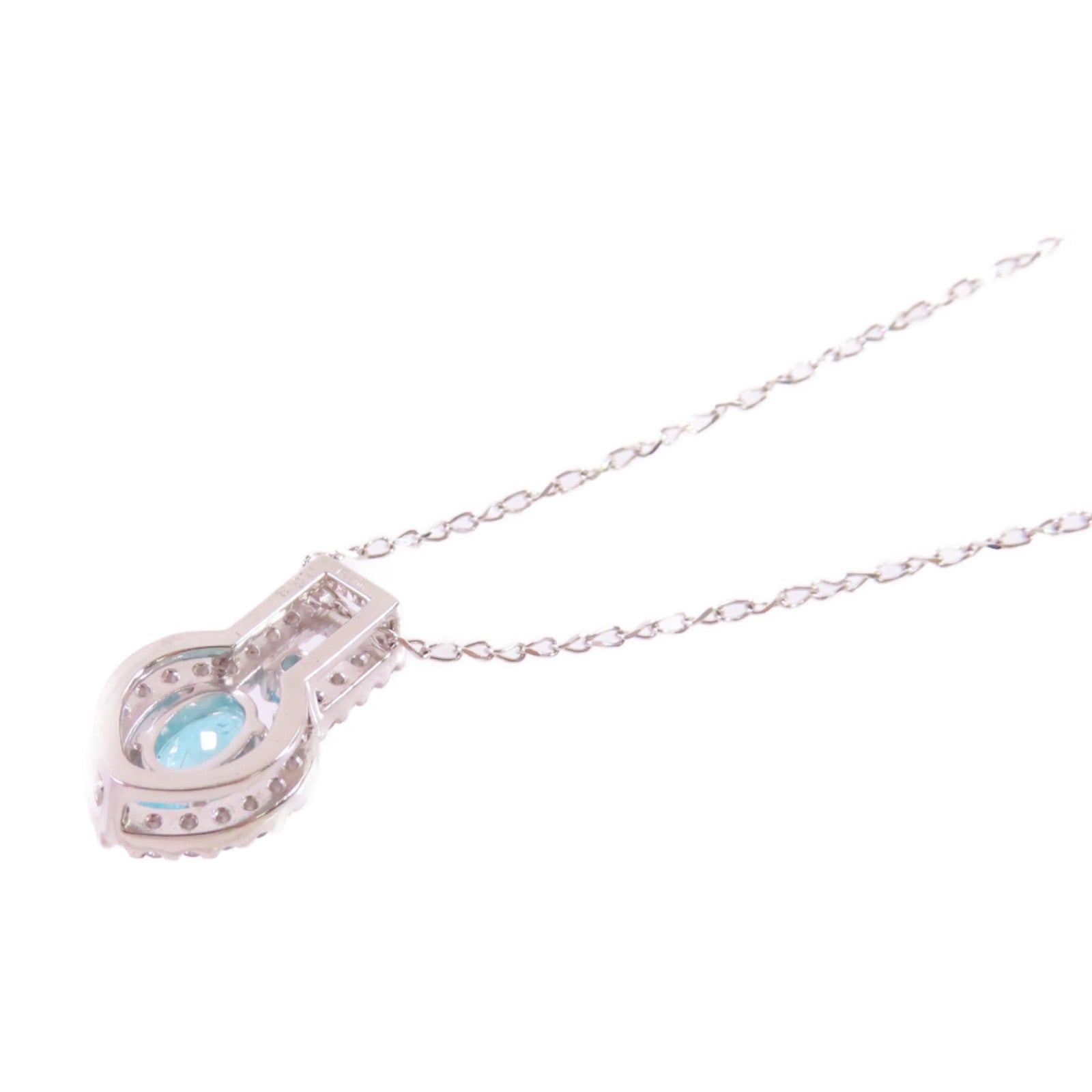 JEWELRY PT900/PT850鉑金/0.80ct碧壐/0.03/0.30ct鑽石Paraiba Tourmaline Diamond Necklace項鏈