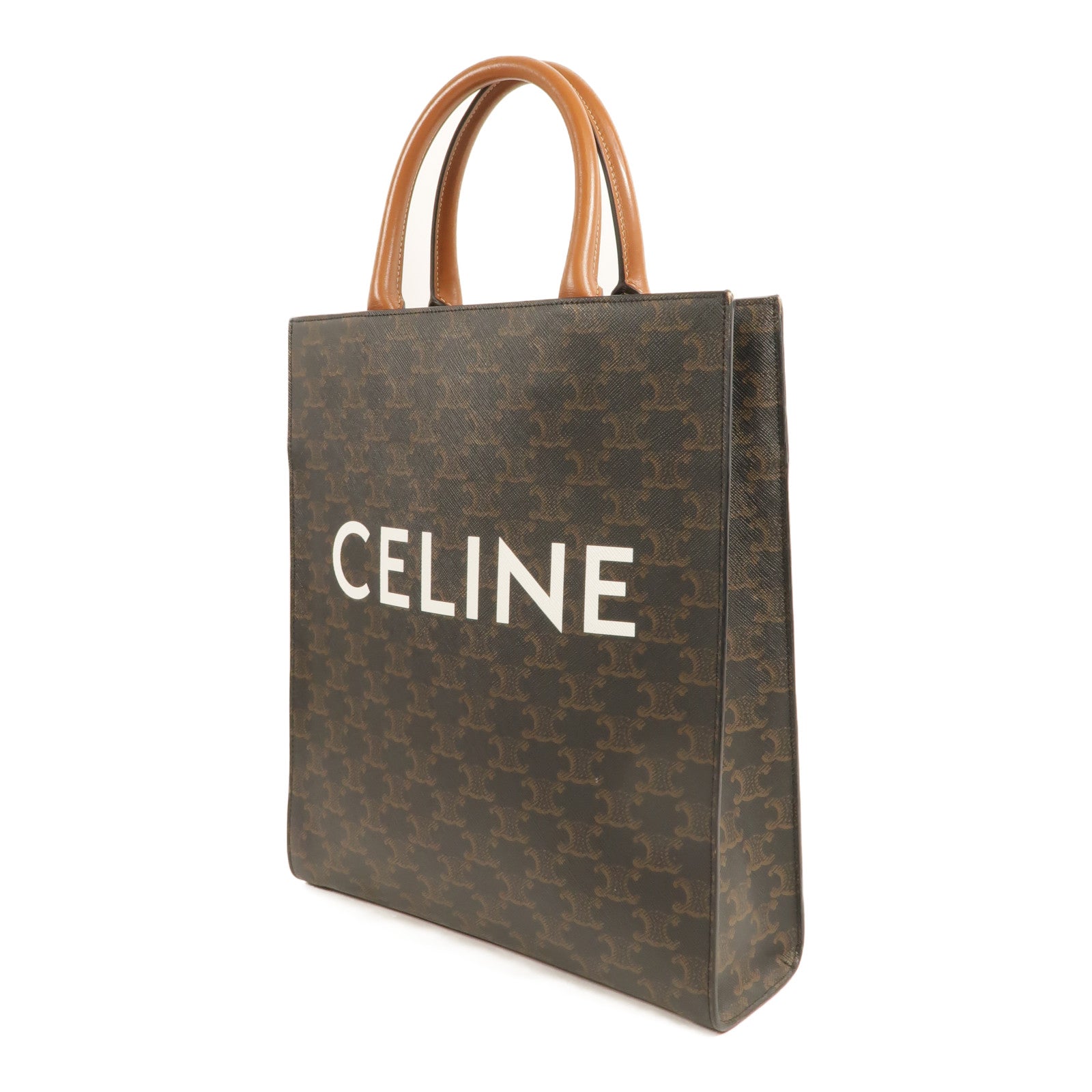 CELINE 塗層帆布Triomphe Cabas金扣手挽肩背兩用袋
