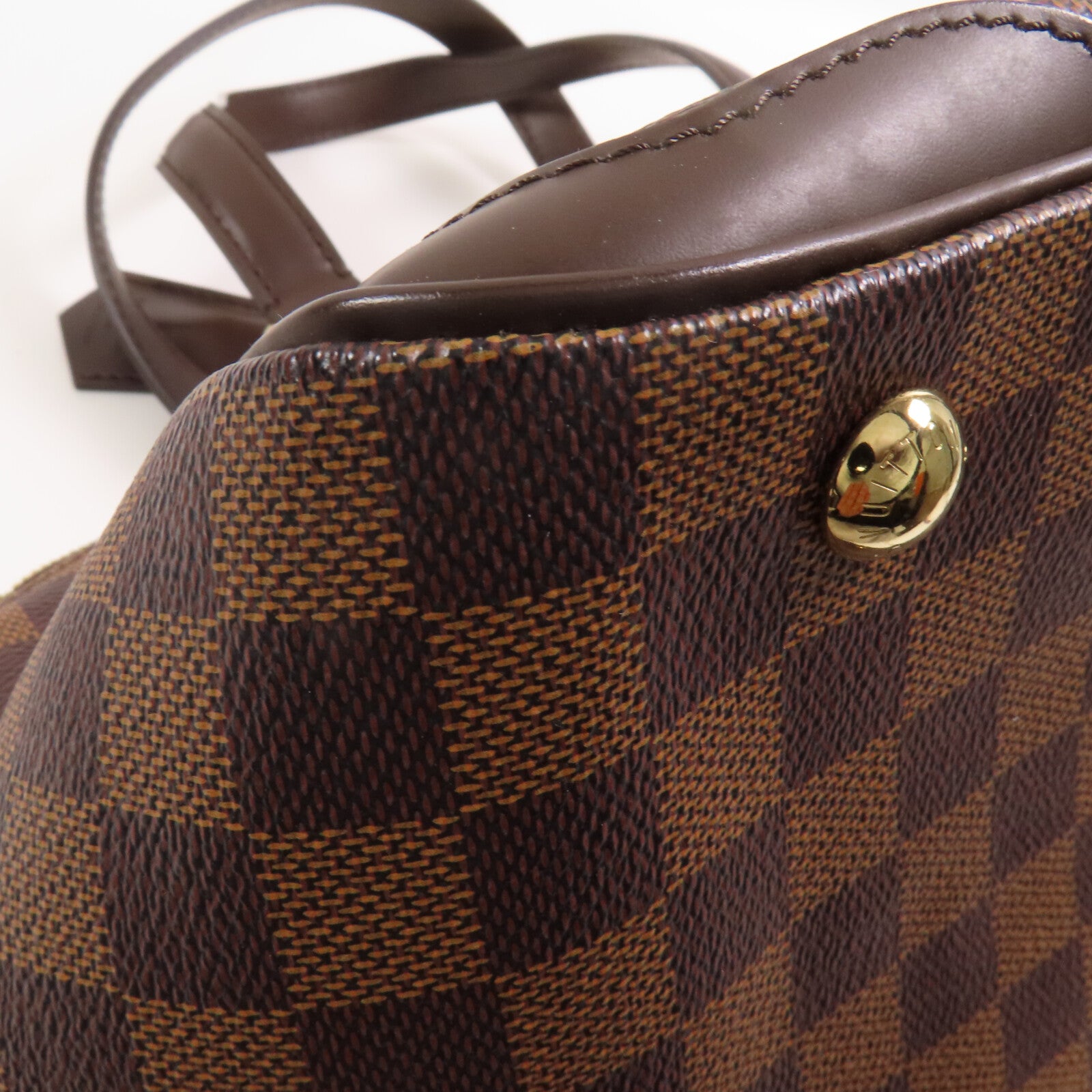 LOUIS VUITTON Damier Ebene Verona PM金扣手挽袋