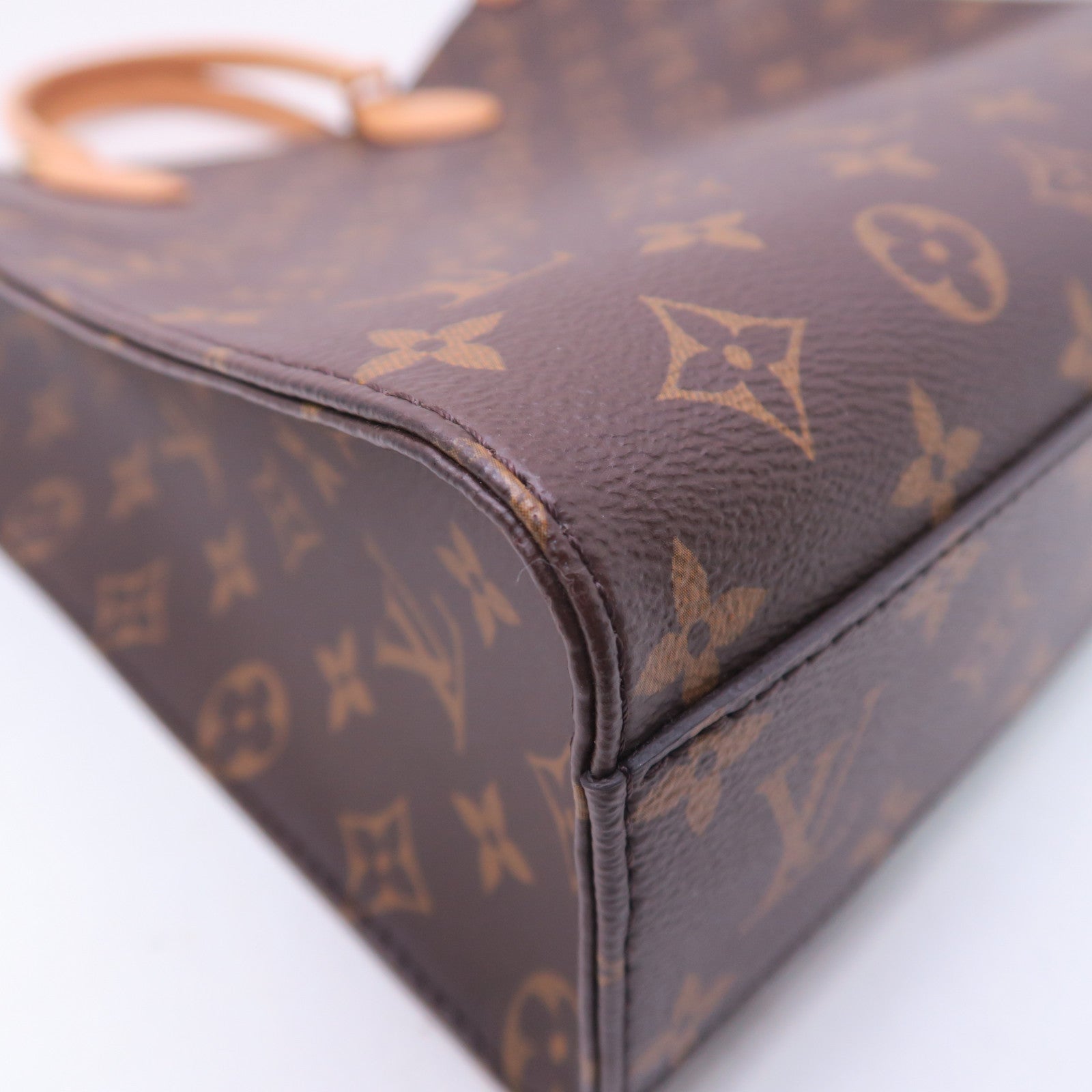 LOUIS VUITTON 【激減優惠】Monogram Sac Plat PM金扣手挽肩背兩用袋啡色