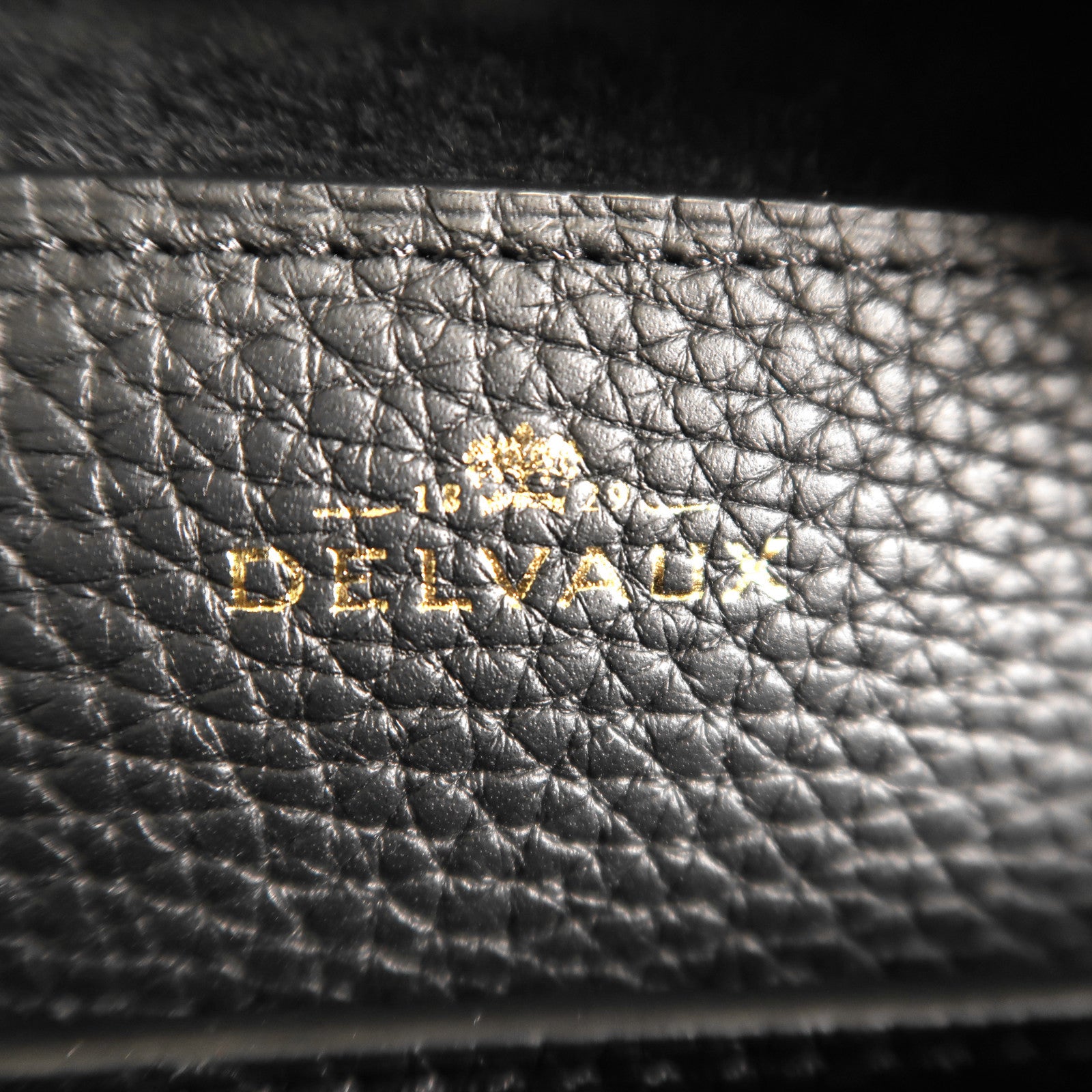 Delvaux GHW Cool Box MM 2 Way Shoulder Bag Handbag Calfskin Leather Black