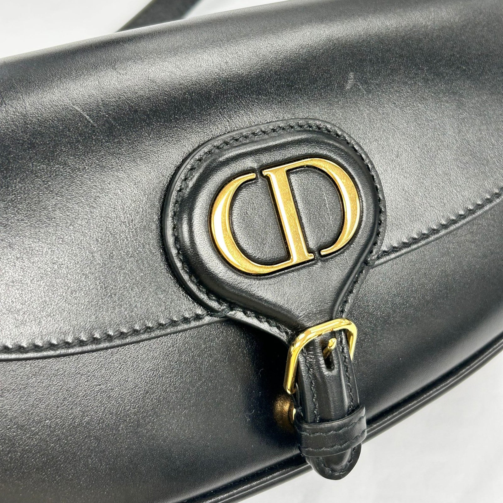 Dior 【激減優惠】牛皮皮革Bobby East-West金扣肩背袋黑色