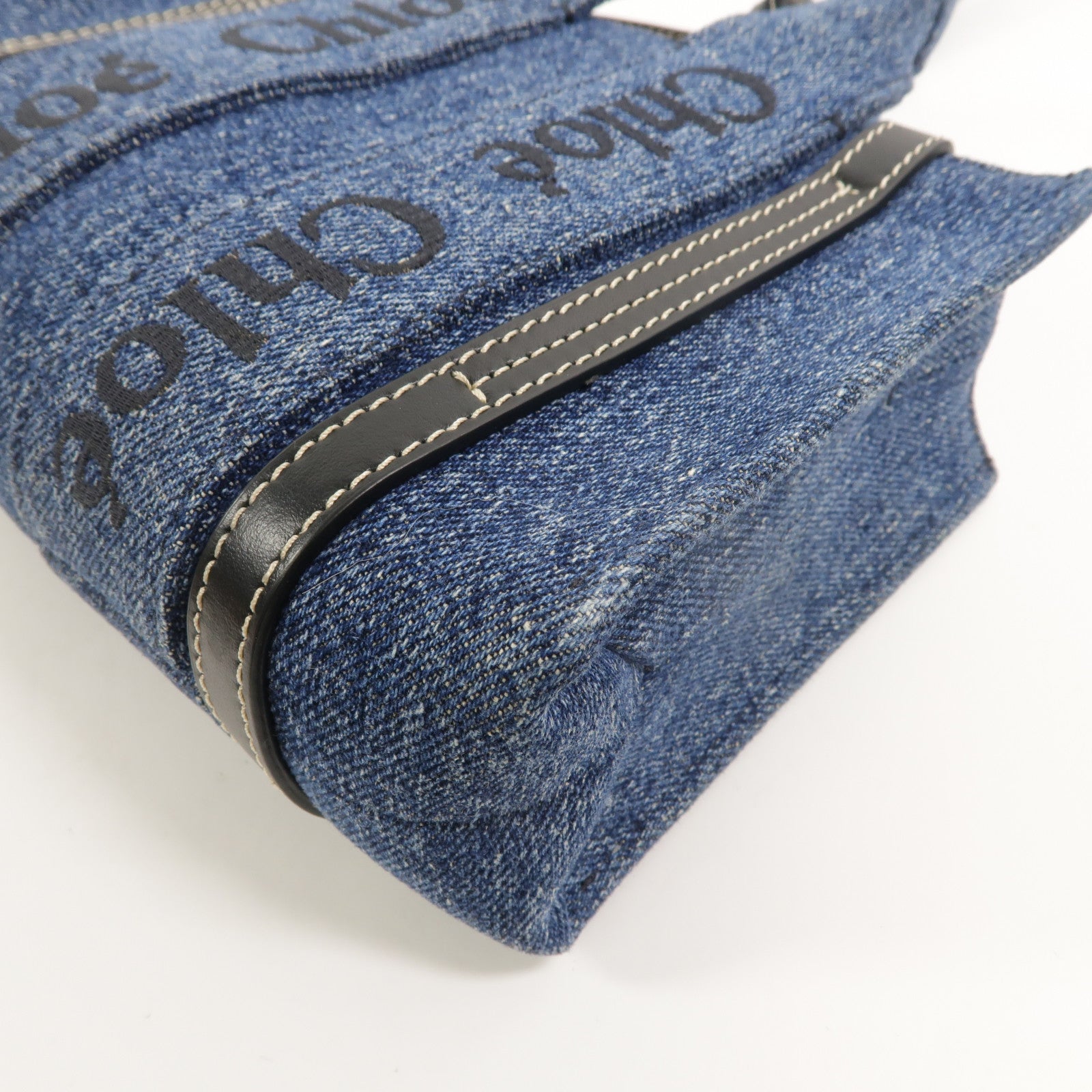 Chloe 牛仔布Woody Tote Mini手挽肩背兩用袋