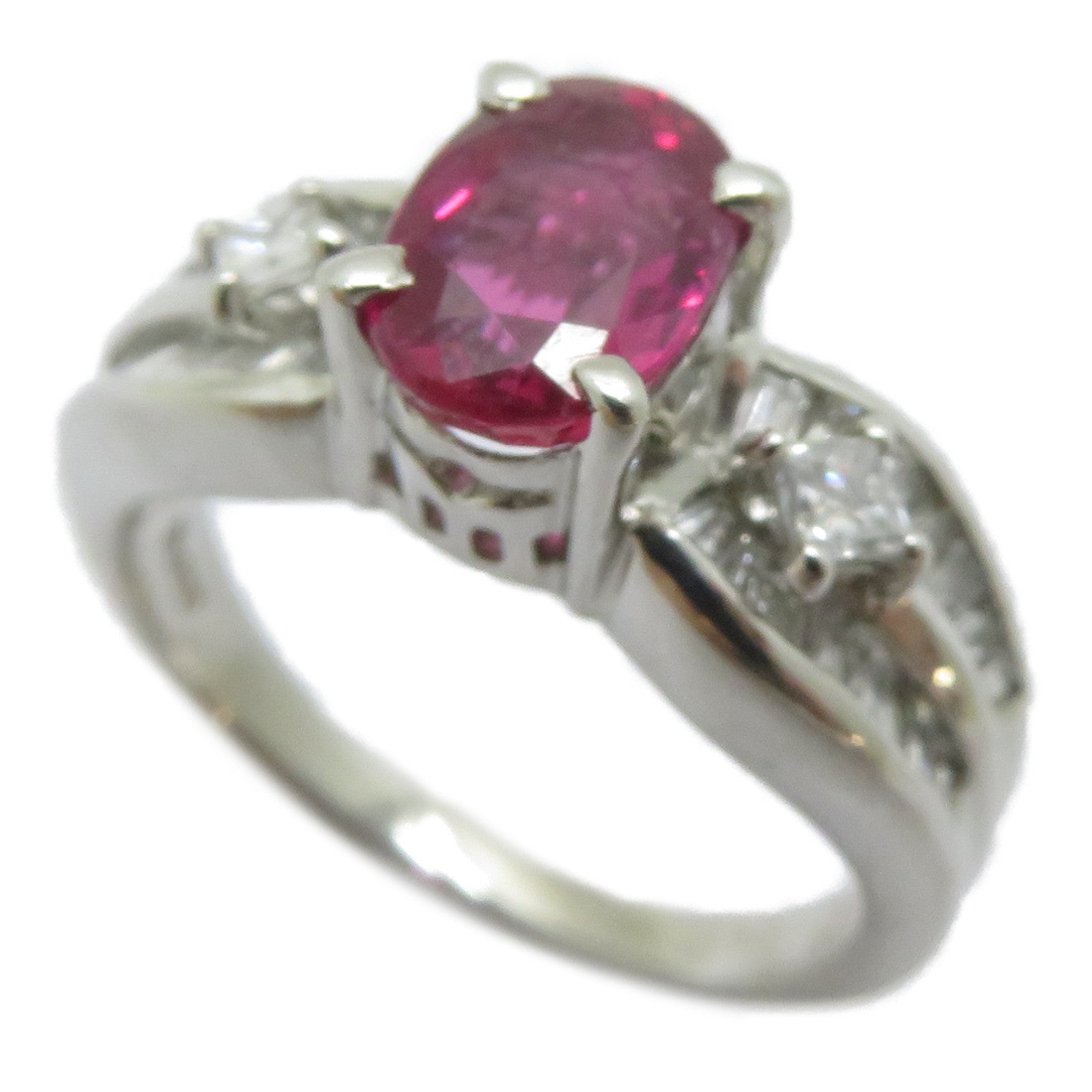 JEWELRY PT900鉑金Ruby Ring 1.69ct紅寶石/0.71ct鑽石戒指US#6.5