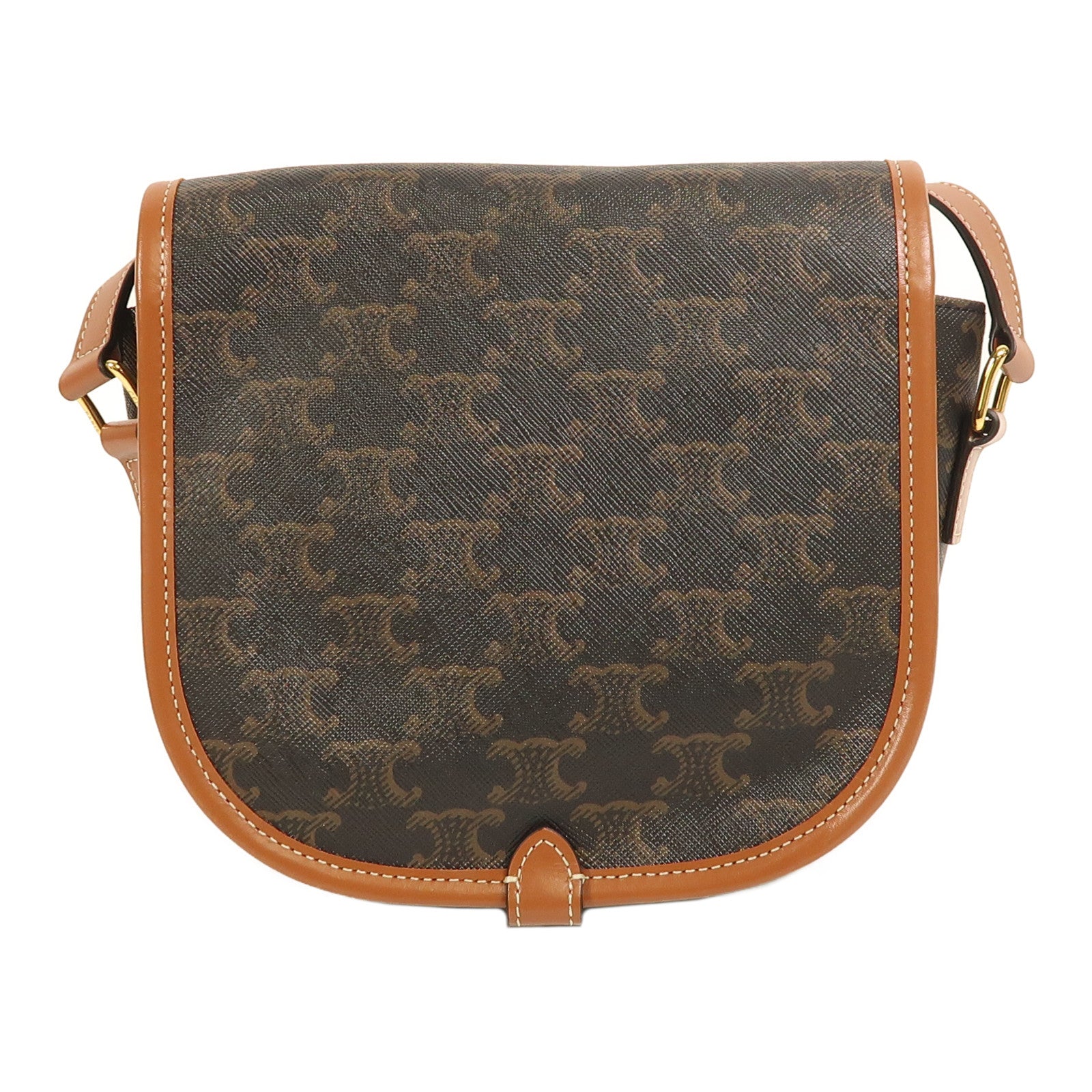 CELINE 塗層帆布Folco金扣肩背袋