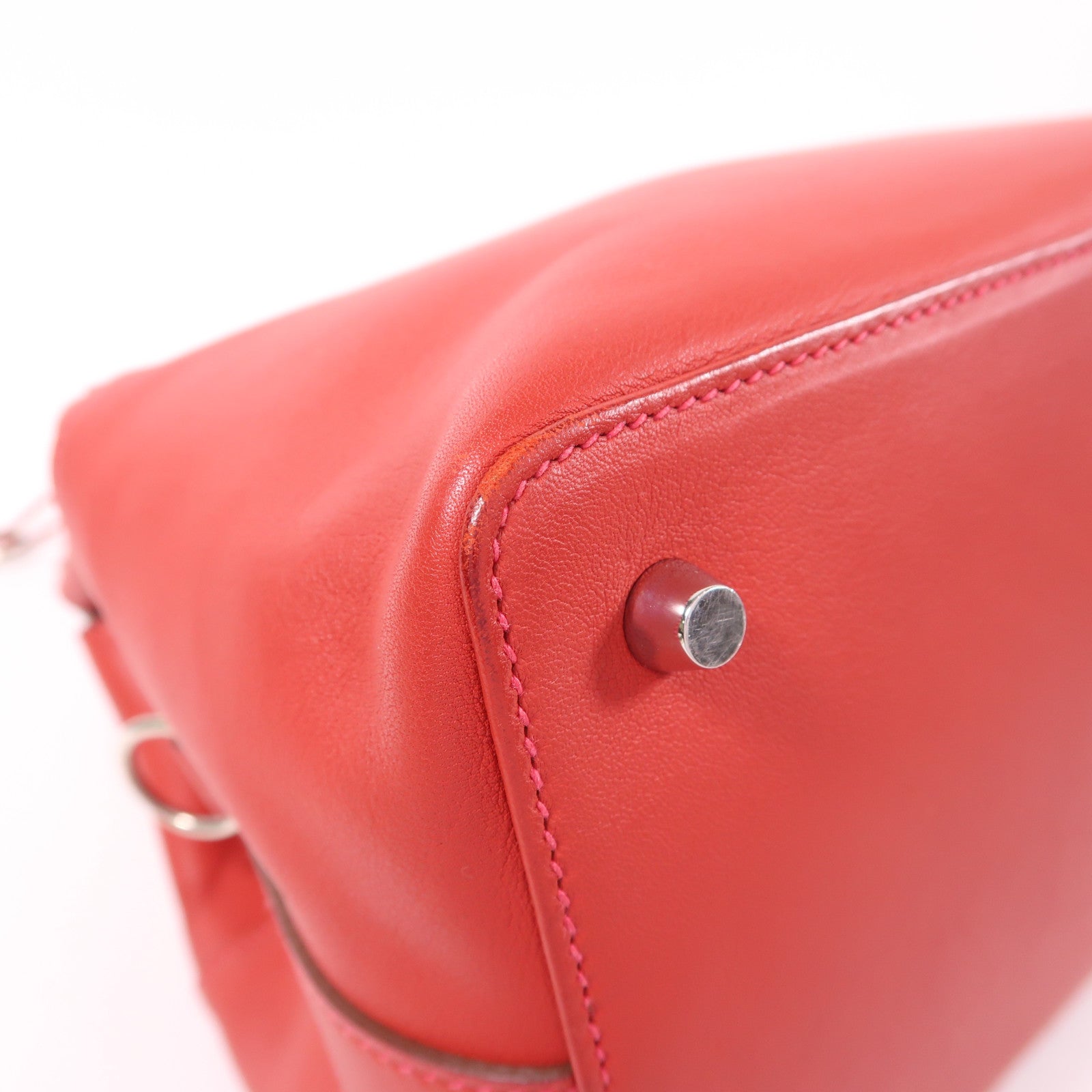 HERMES Swift皮革Tool Box 20銀扣手挽肩背兩用袋Vermillon