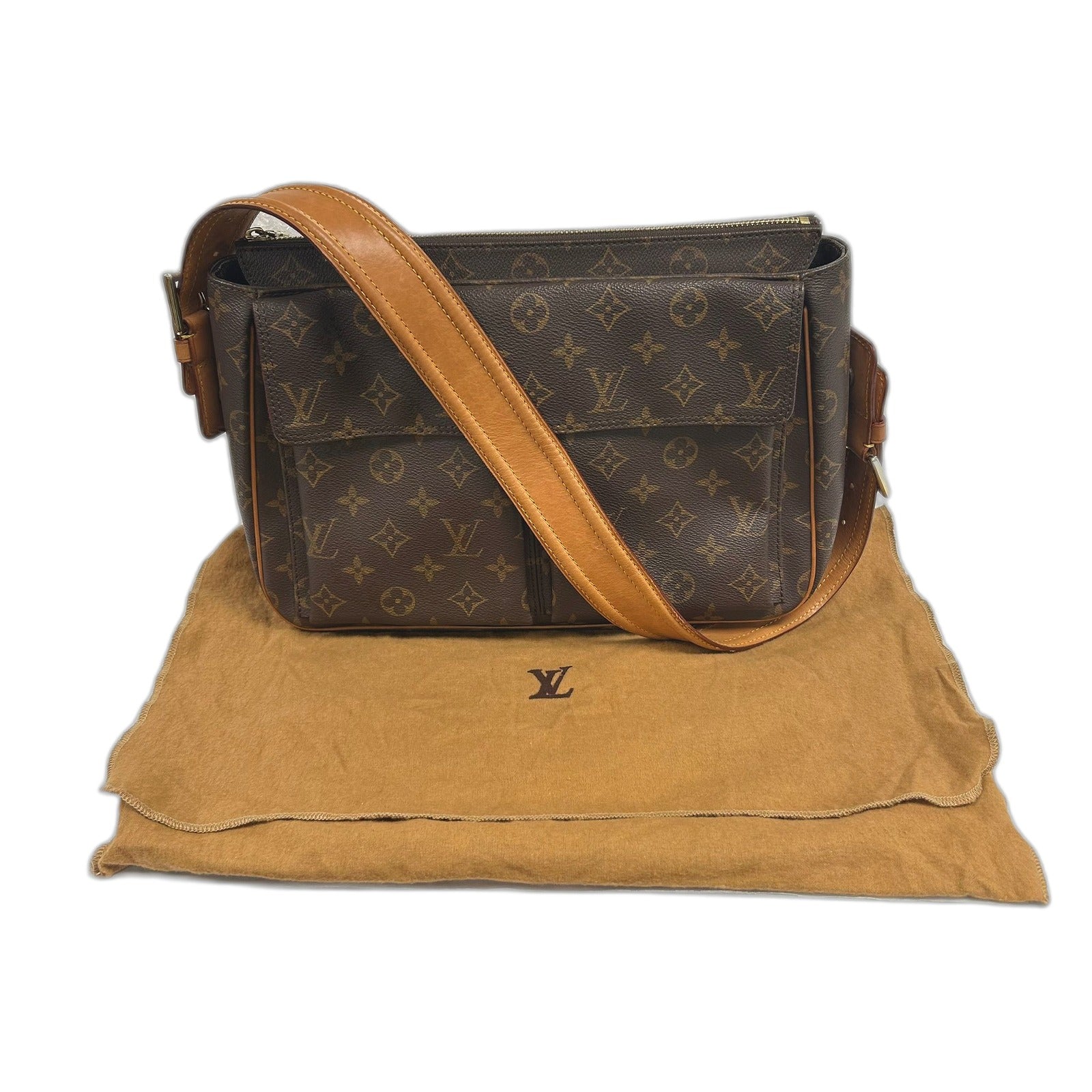 LOUIS VUITTON 【激減優惠】Monogram Viva Cite GM金扣肩背袋啡色