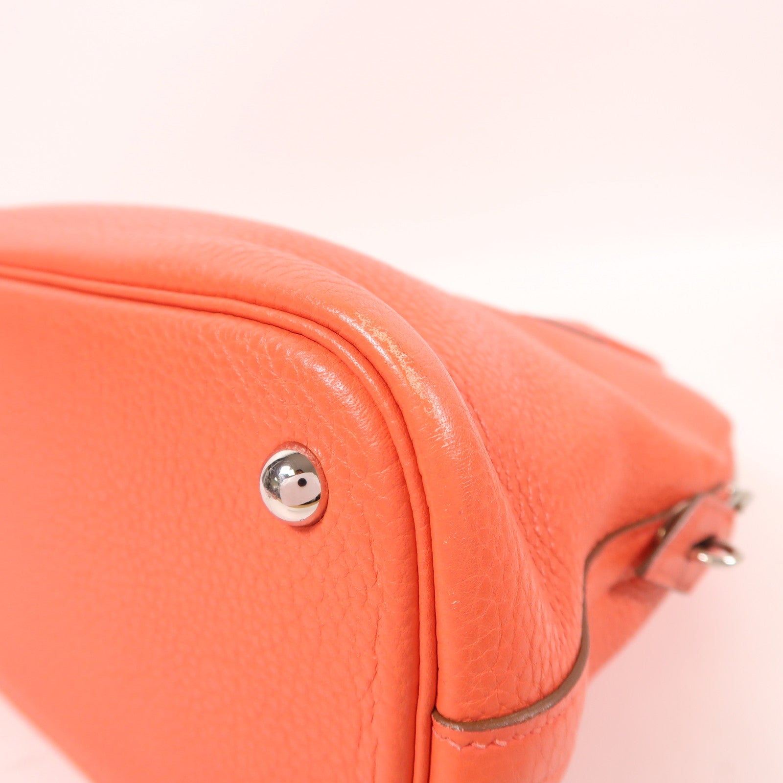 HERMES Clemence皮革Bolide 31銀扣手挽肩背兩用袋Rose Jaipur