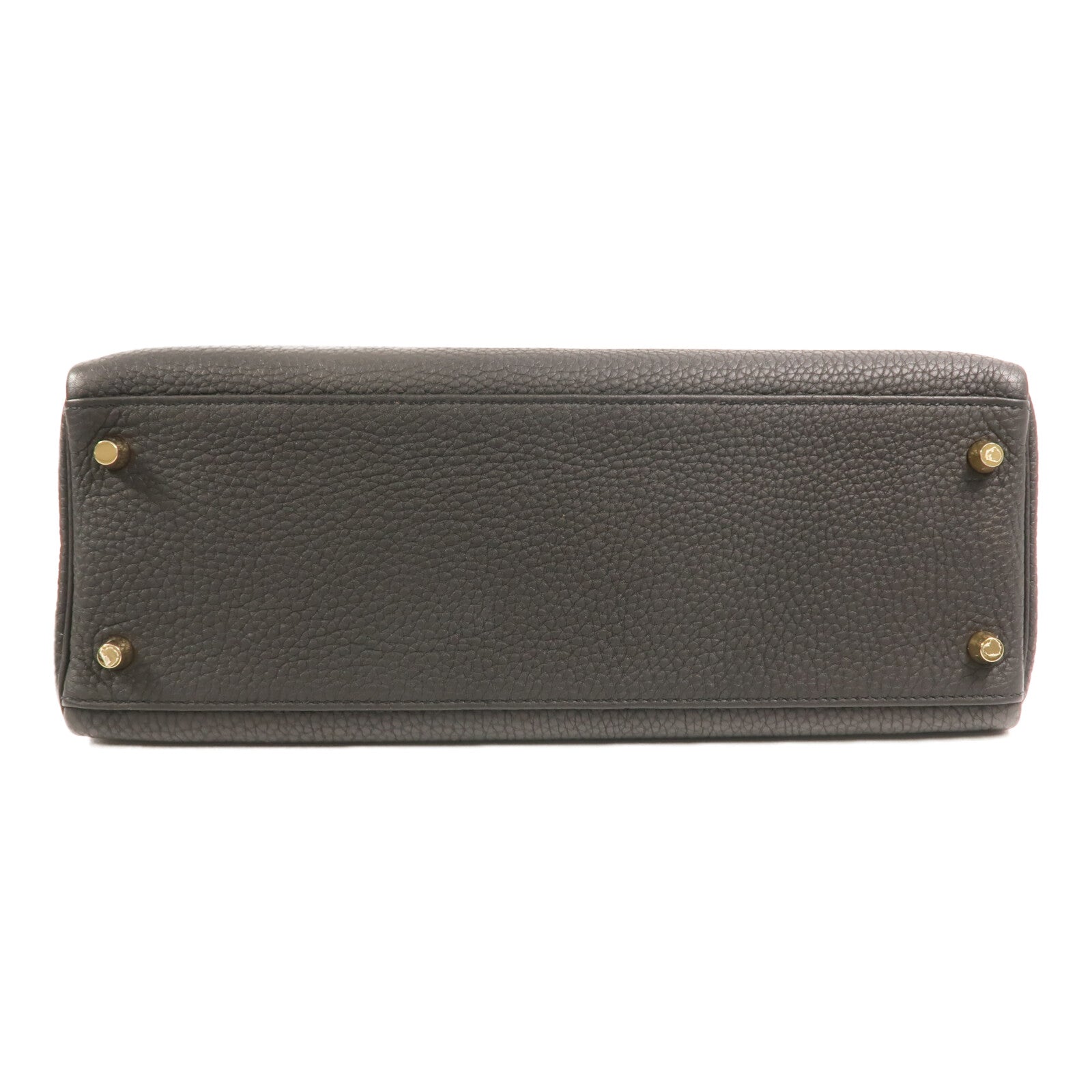 HERMES Clemence皮革Kelly 32金扣手挽肩背兩用袋Noir