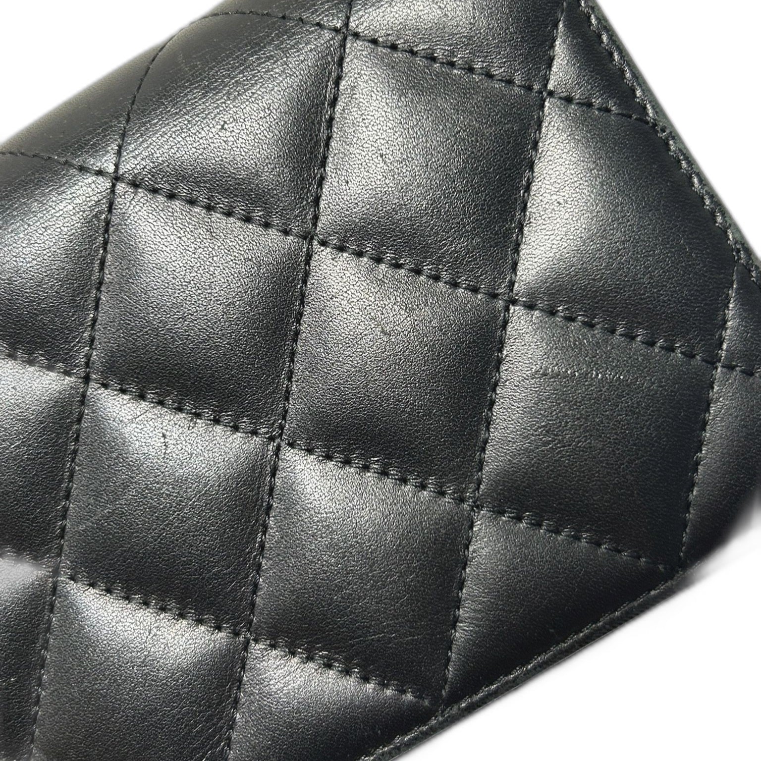 CHANEL 【激減優惠】牛皮皮革Cambon Long Wallet銀扣長錢包