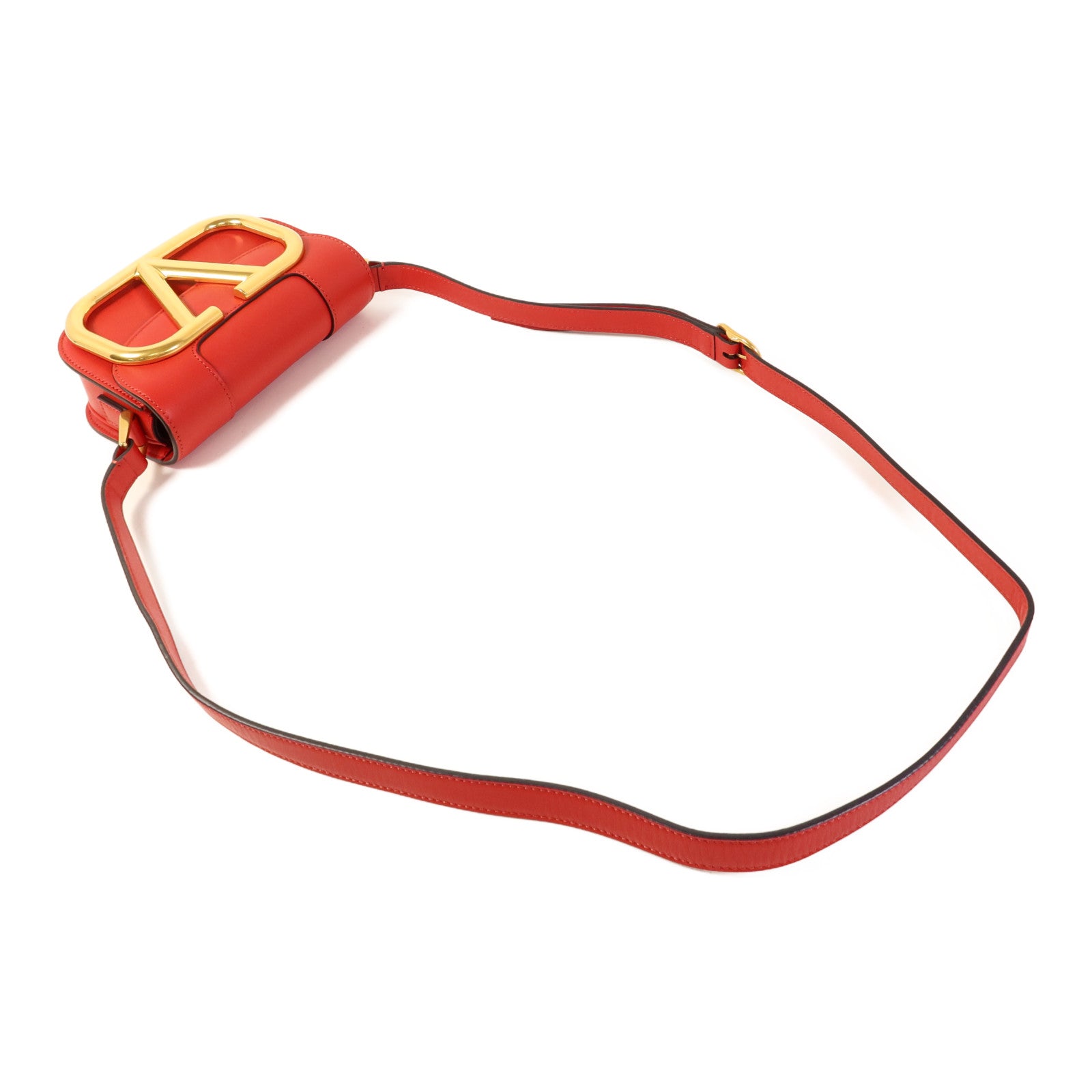 Valentino 皮革Supervee Shoulder Bag金扣肩背袋