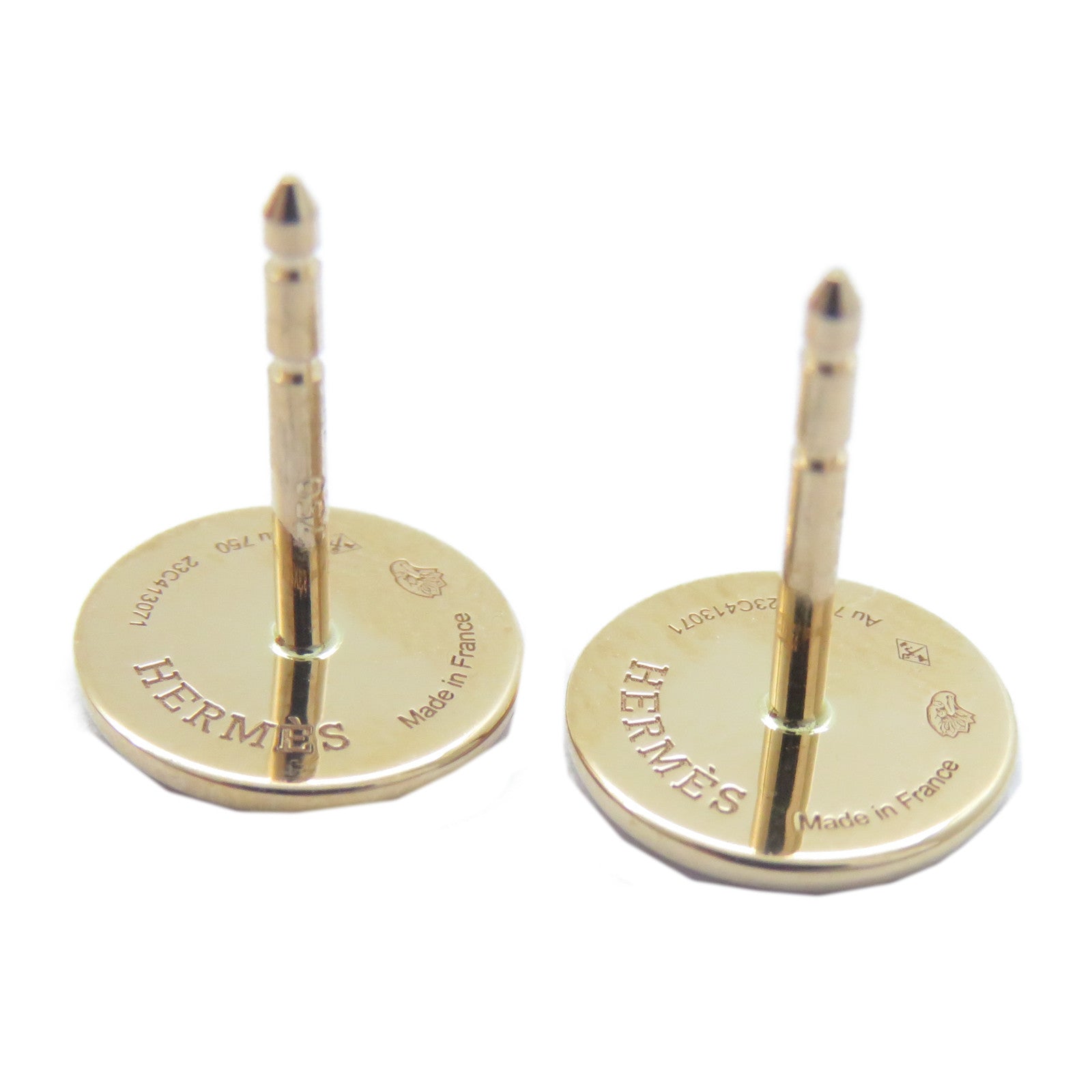 HERMES 18K玫瑰金Ex-Libris Earrings耳環