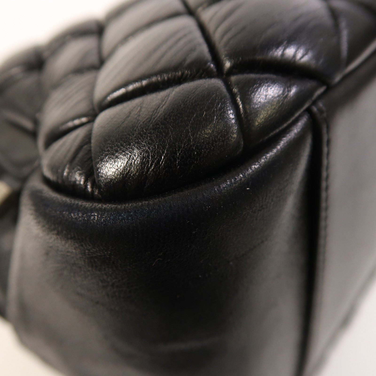 CHANEL 羊皮皮革Chain Shoulder銀扣鏈帶肩背袋