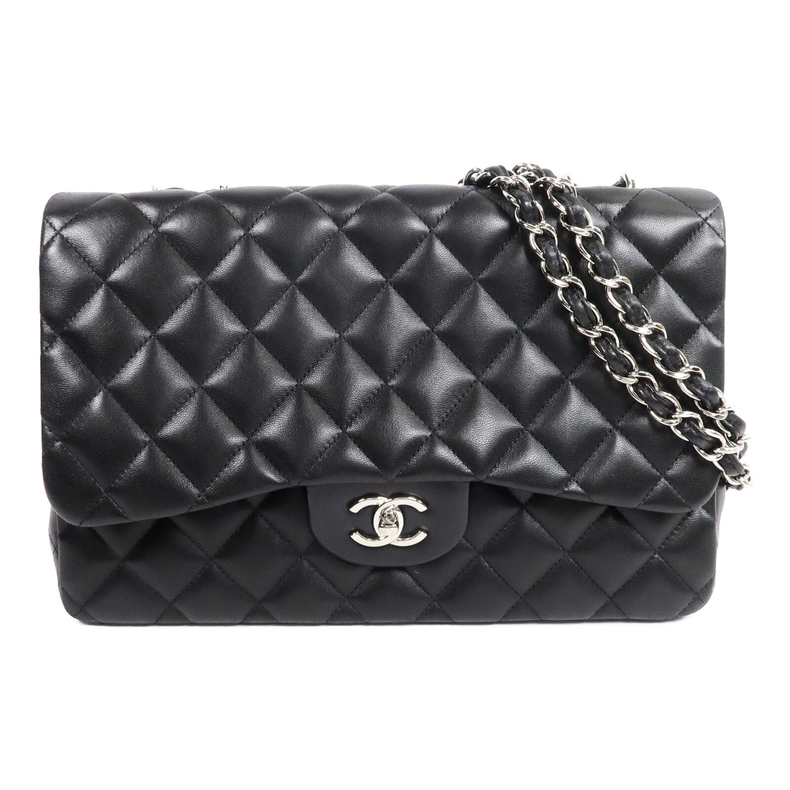 CHANEL 羊皮皮革Large Classic鏈帶肩背袋