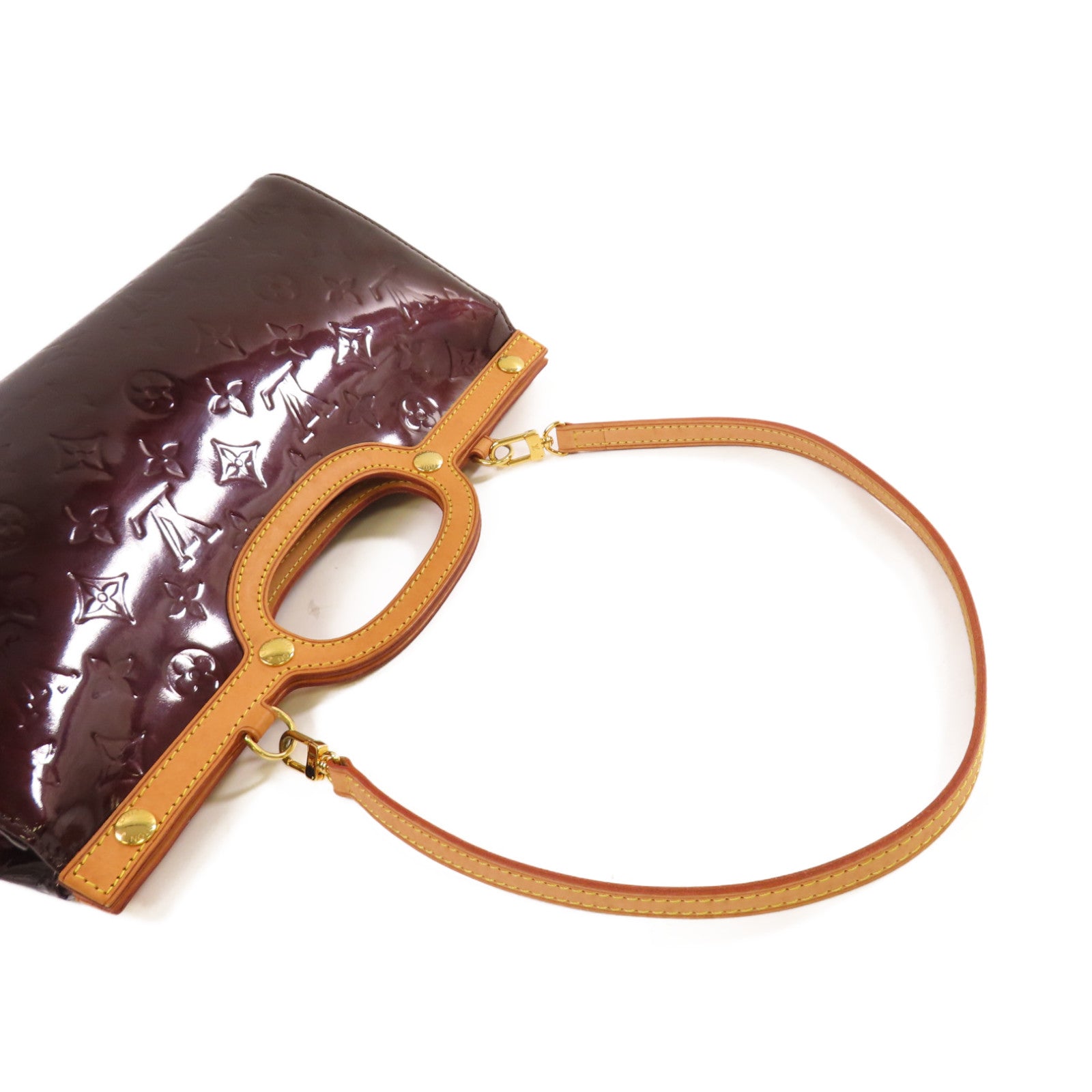 LOUIS VUITTON Monogram Vernis Roxbury Drive 2way Shoulder Bag金扣手挽肩背兩用袋酒紅色
