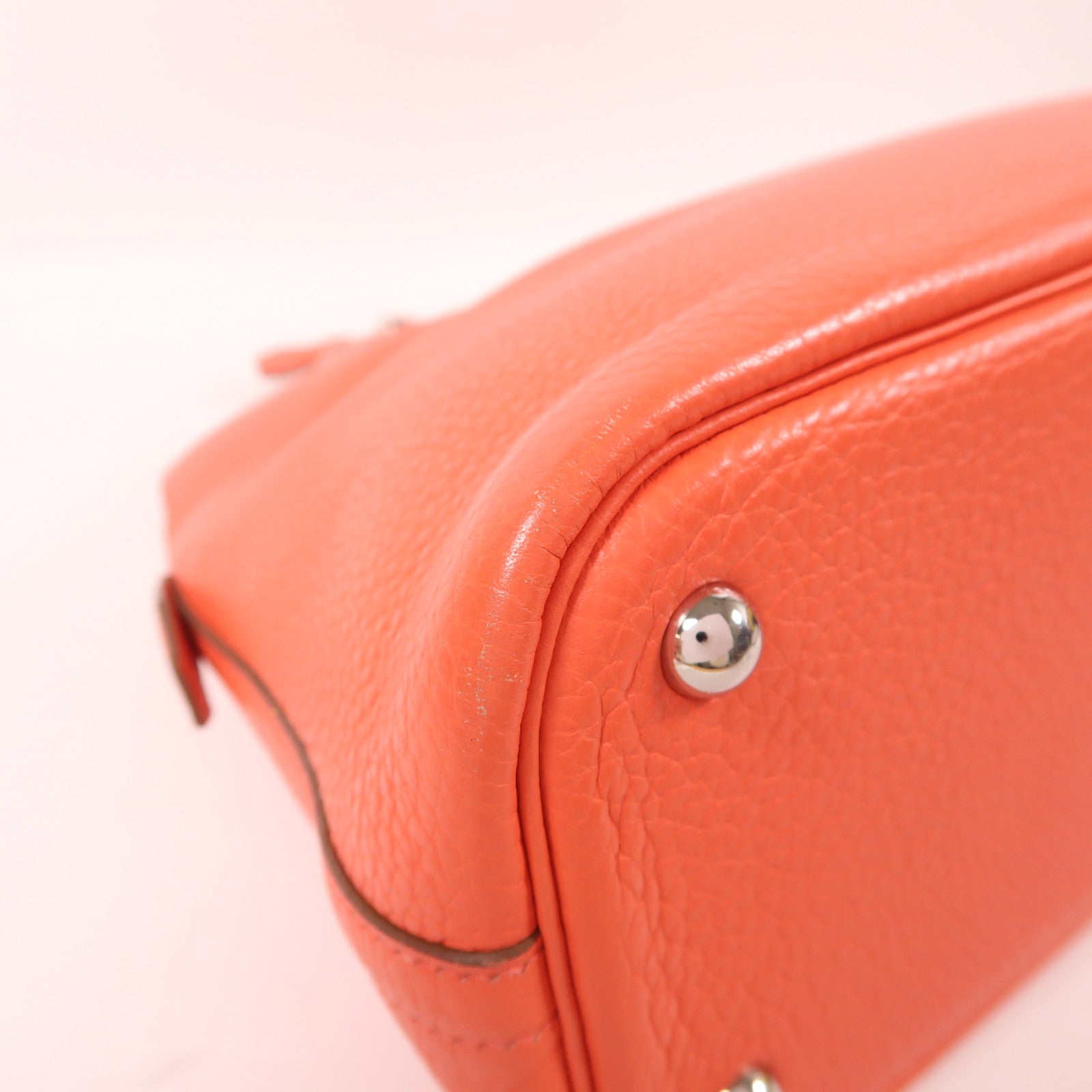 HERMES Clemence皮革Bolide 31銀扣手挽肩背兩用袋Rose Jaipur