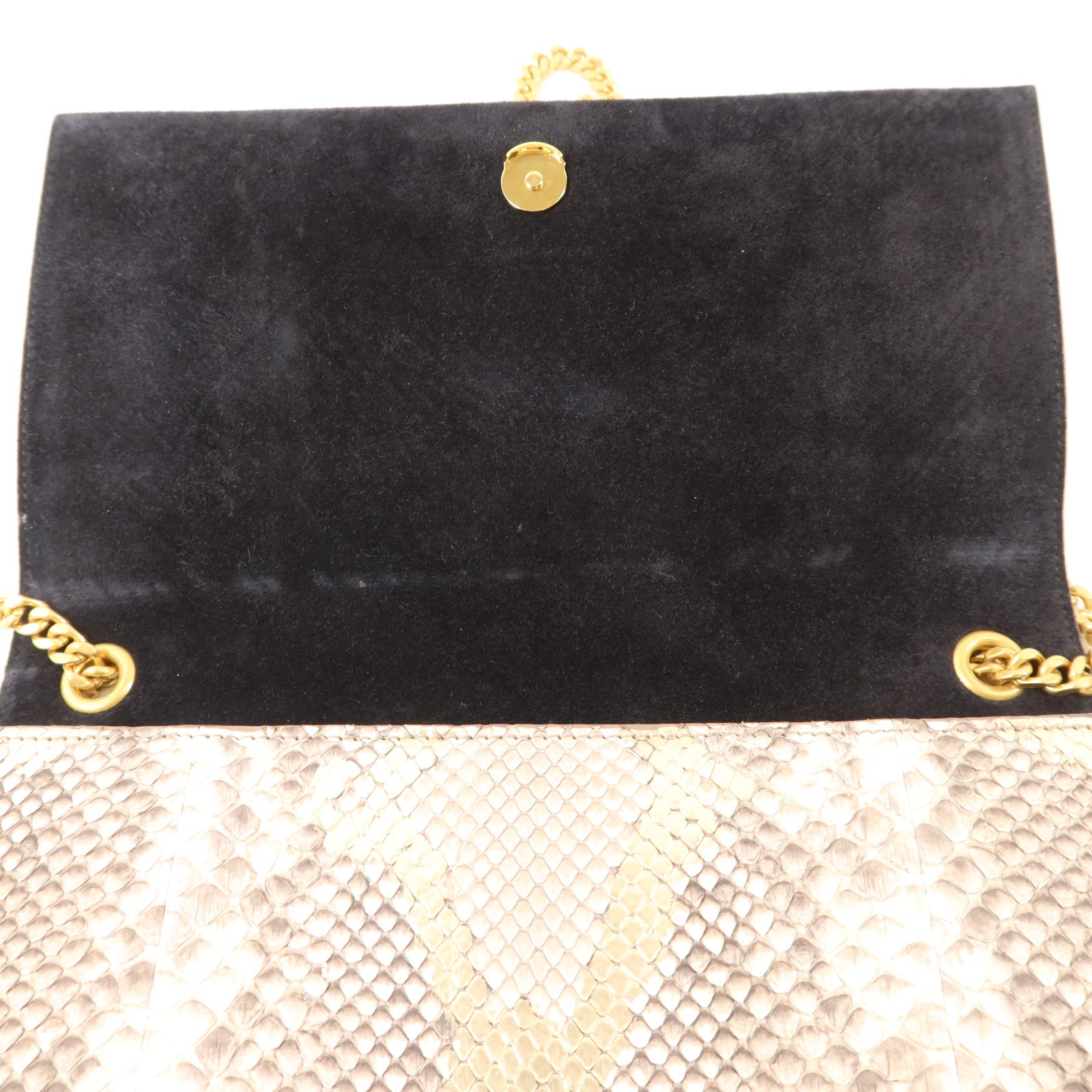 SAINT LAURENT 蛇皮皮革Kate Medium Tassel Bag金扣鏈帶肩背袋
