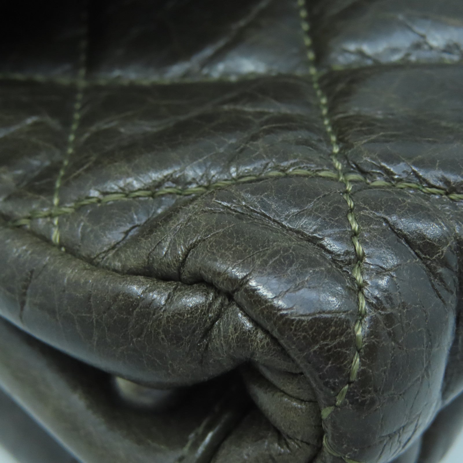 CHANEL 【激減優惠】菱格牛皮皮革Chain Shoulder銀扣鏈帶肩背袋棕色