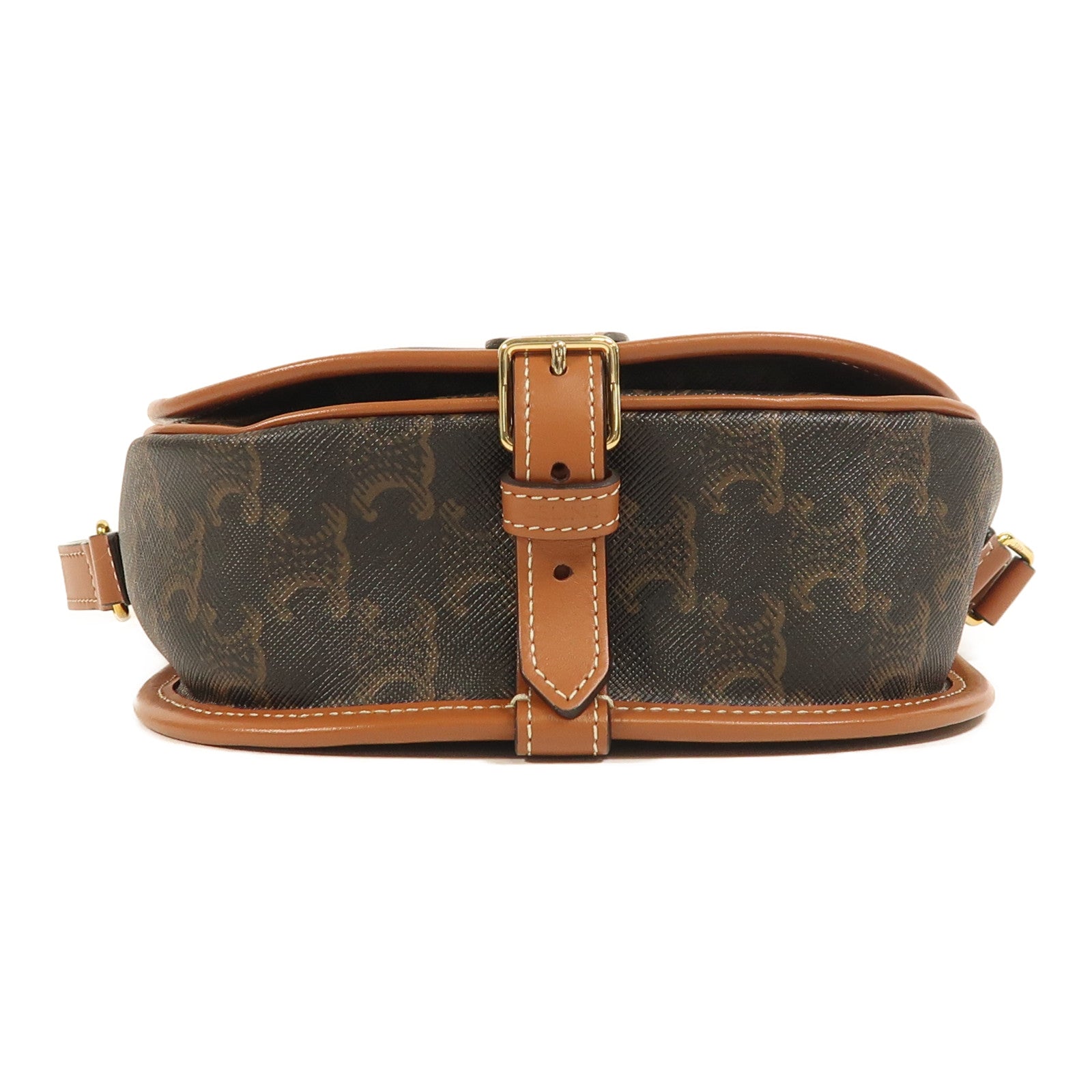 CELINE 塗層帆布Folco金扣肩背袋