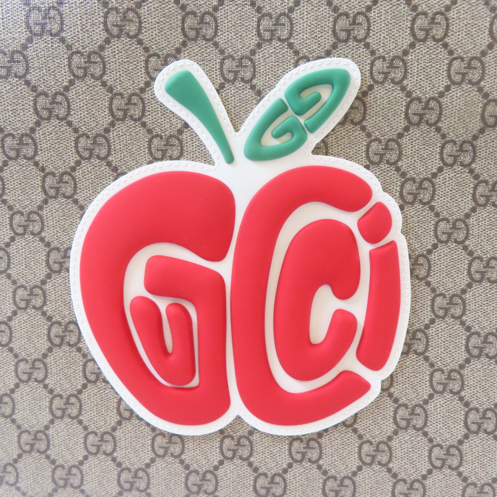 GUCCI 【激減優惠】塗層帆布GG Tote Bag銀扣手挽袋啡色/白色