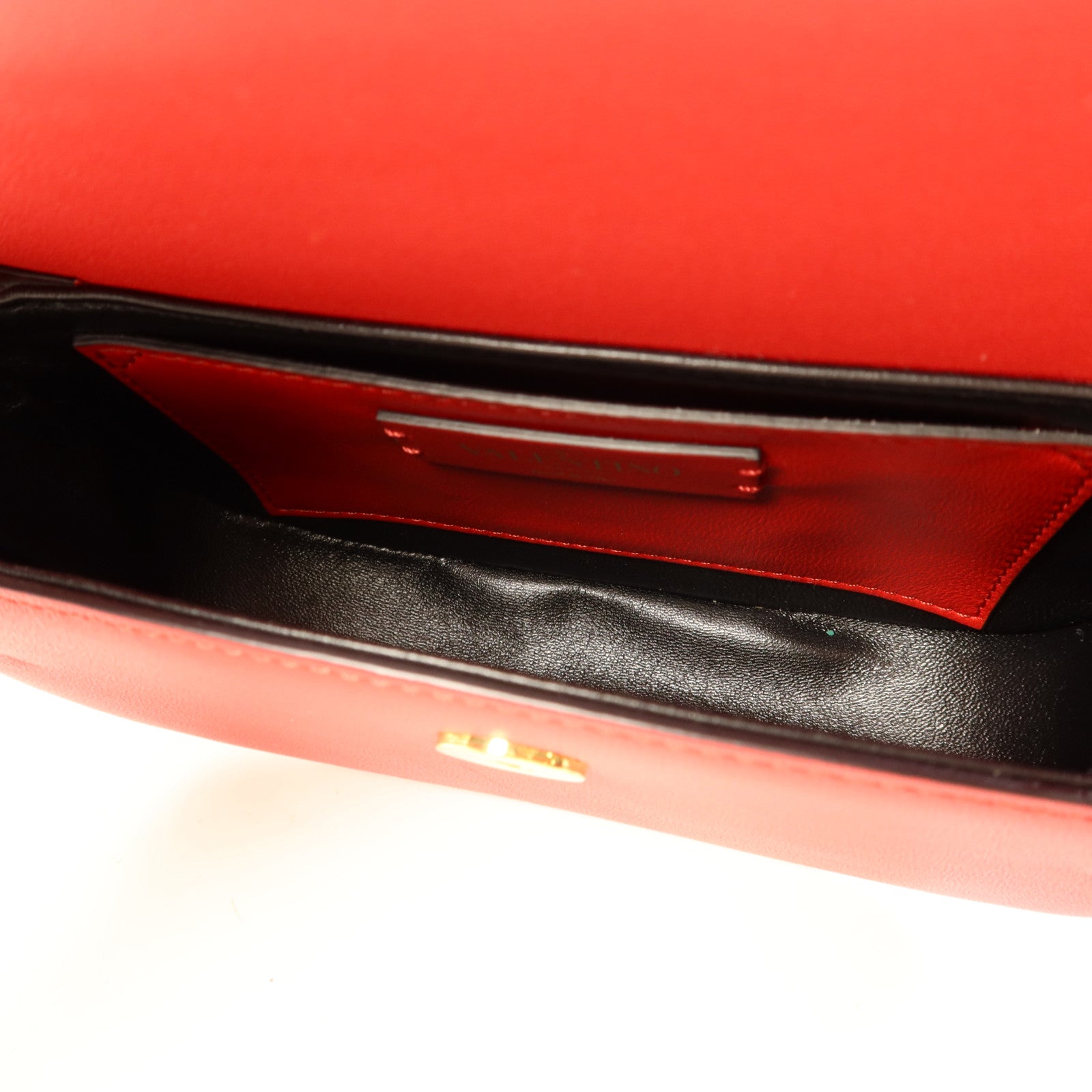 Valentino 皮革Supervee Shoulder Bag金扣肩背袋