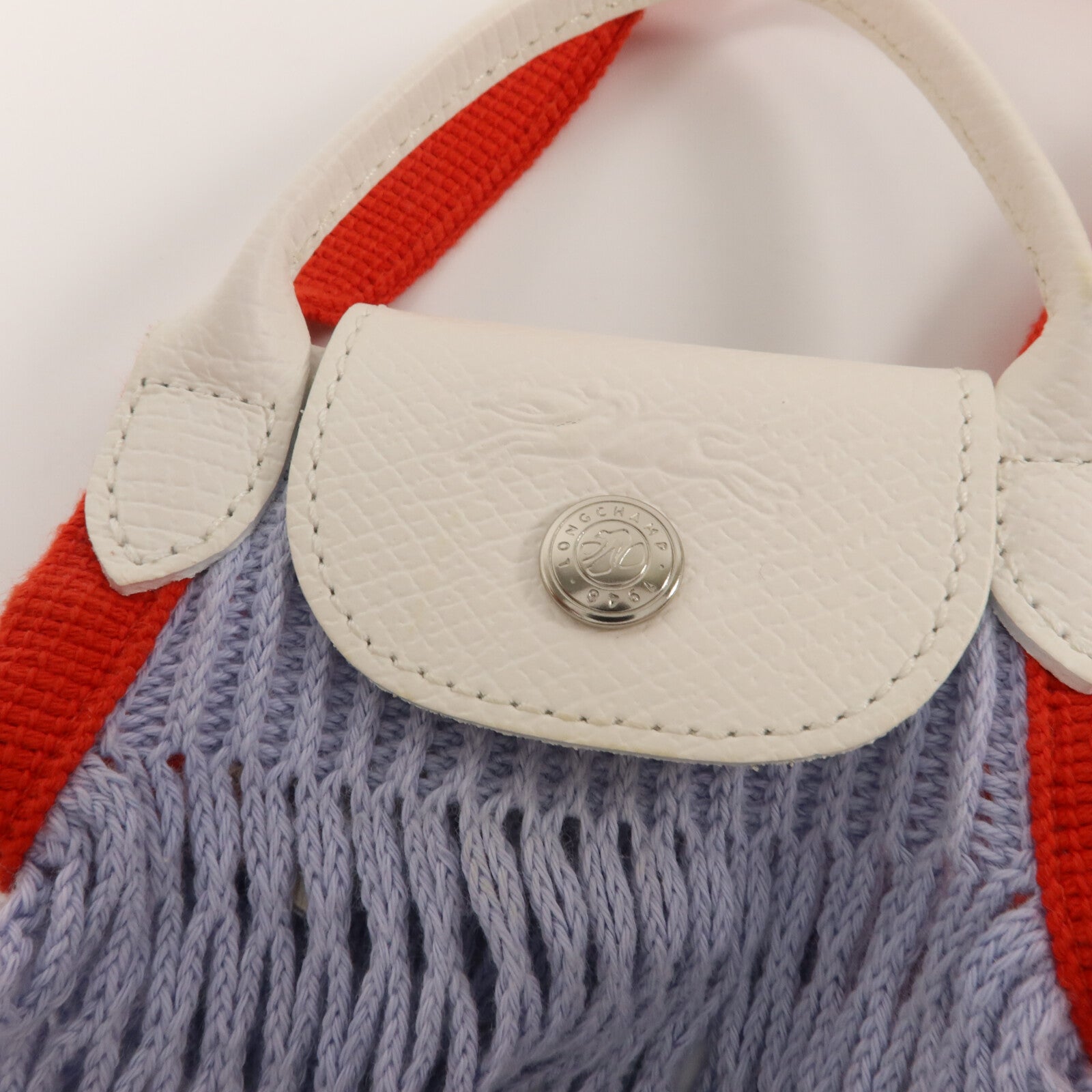 Longchamp 牛皮皮革/棉質Le Pliage Mesh Bag XS手挽肩背兩用袋