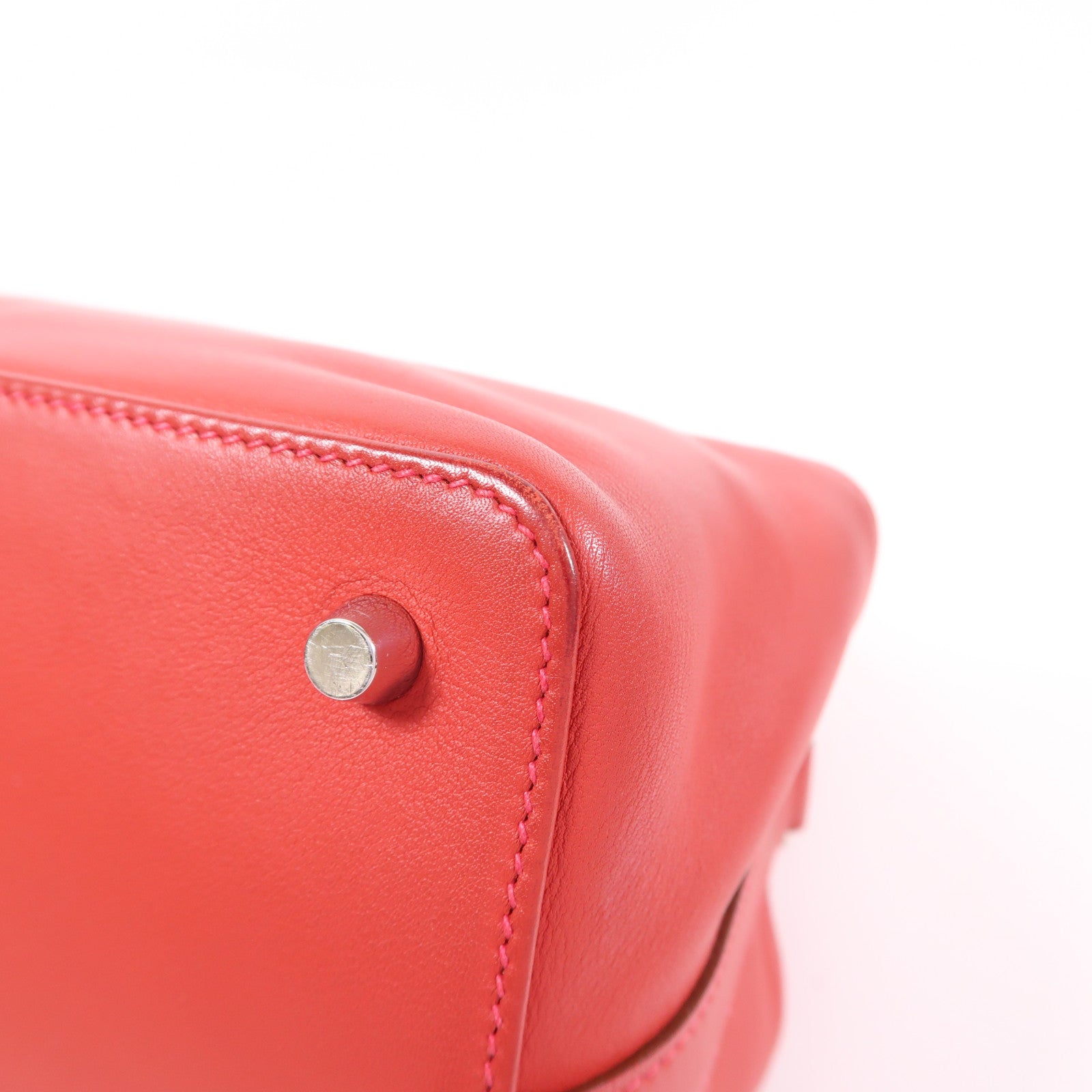 HERMES Swift皮革Tool Box 20銀扣手挽肩背兩用袋Vermillon