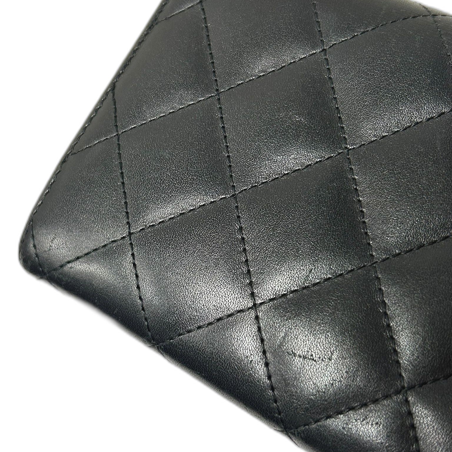 CHANEL 【激減優惠】牛皮皮革Cambon Long Wallet銀扣長錢包