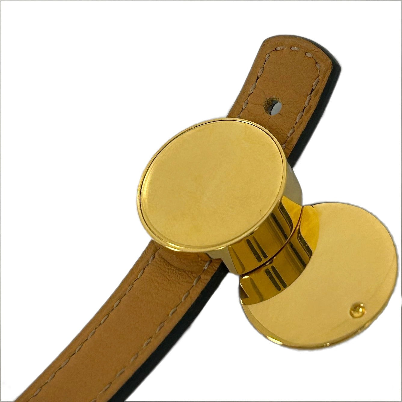 HERMES Swift皮革Bracelet金扣手帶Noir