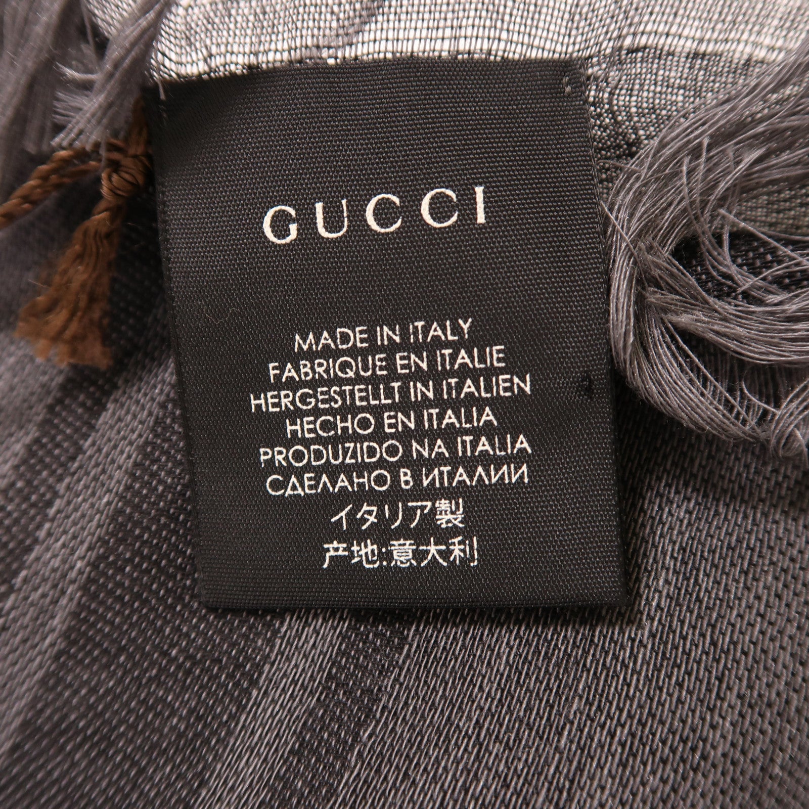 GUCCI 羊毛/絲質Scarf圍巾灰色