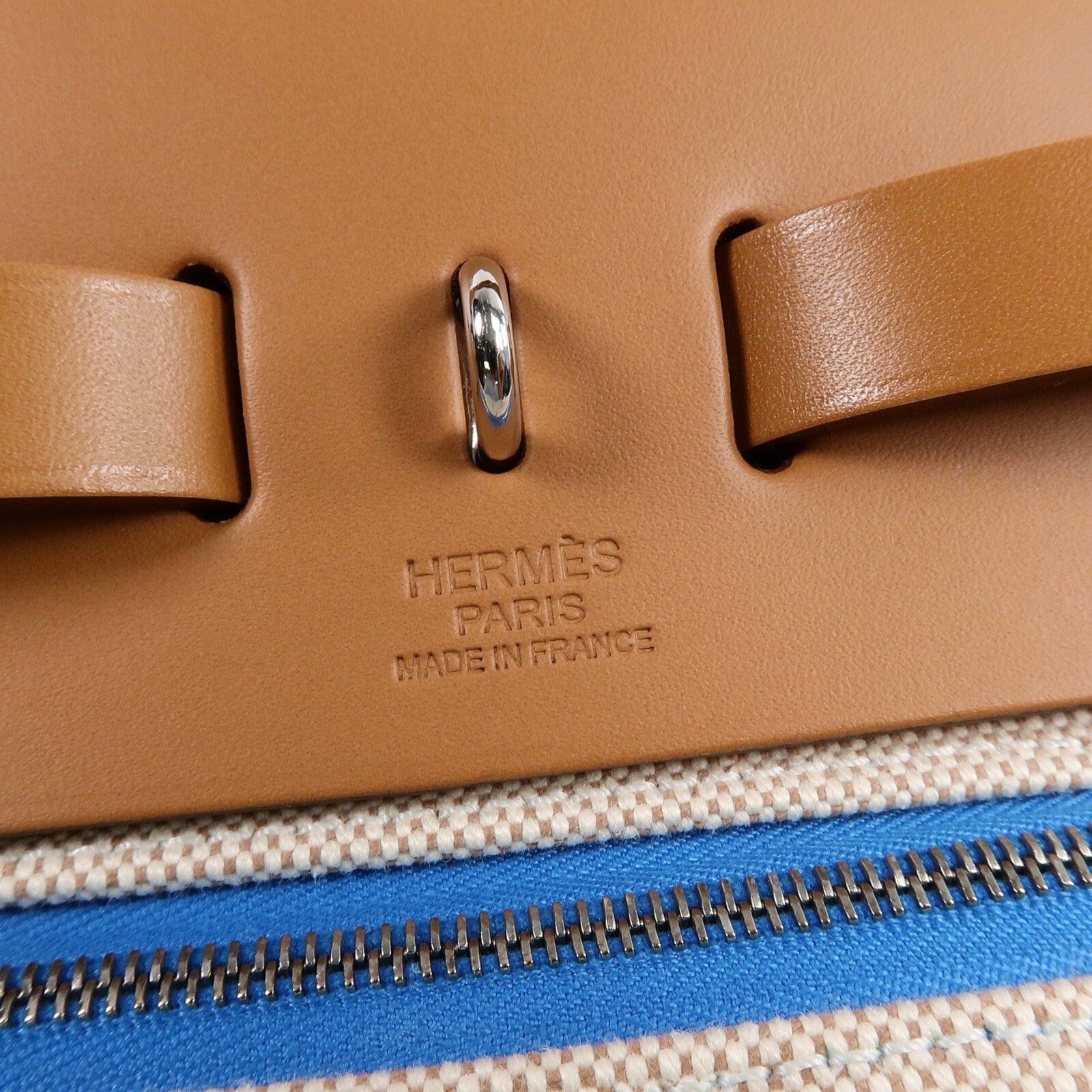 HERMES Toile Berline Herbag PM手挽肩背兩用袋Bleu Izmir