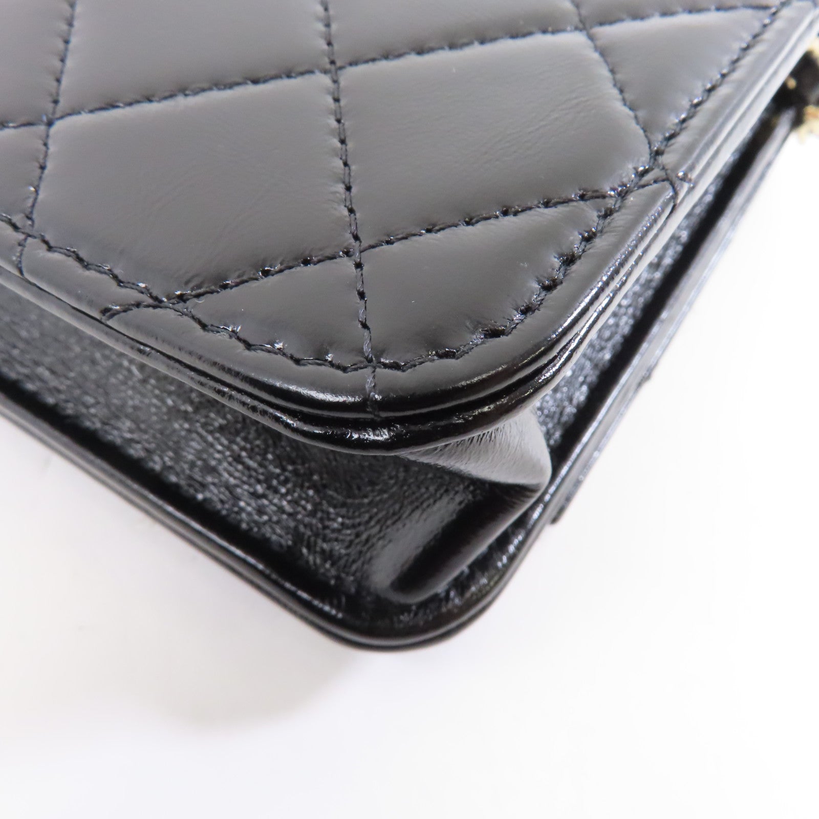 CHANEL 【激減優惠】菱格牛皮皮革Chanel 31 Wallet On Chain金扣鏈帶肩背袋黑色