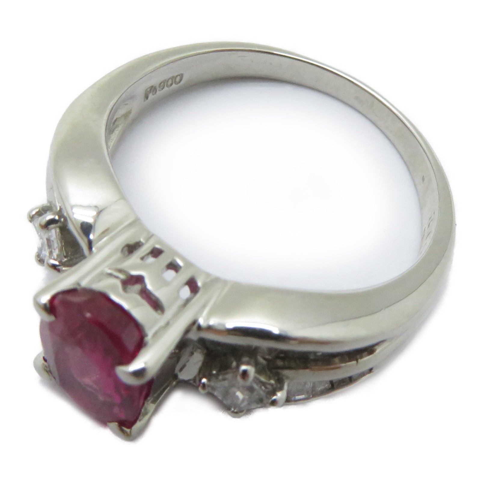 JEWELRY PT900鉑金Ruby Ring 1.69ct紅寶石/0.71ct鑽石戒指US#6.5