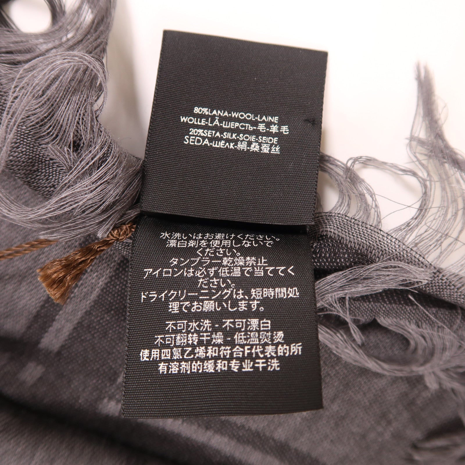 GUCCI 羊毛/絲質Scarf圍巾灰色