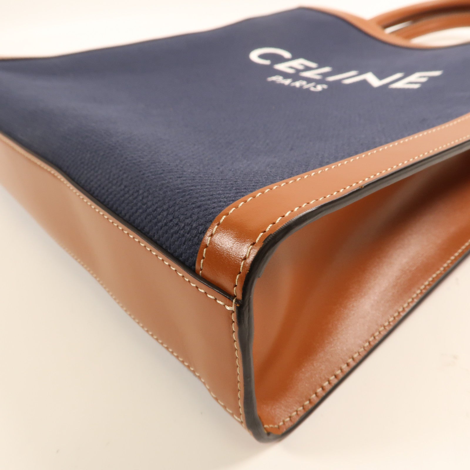 CELINE 帆布2 Way Shoulder金扣手挽肩背兩用袋藍色