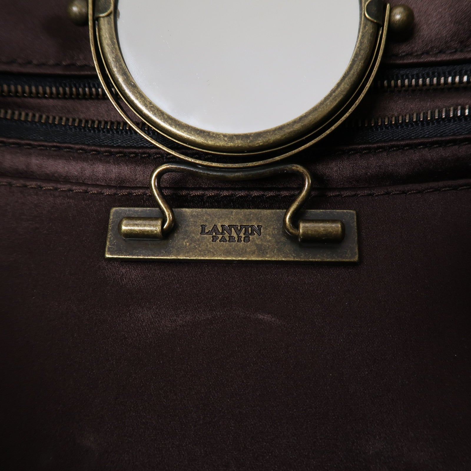 LANVIN 【激減優惠】蛇皮皮革Clutch金扣手拿包啡色