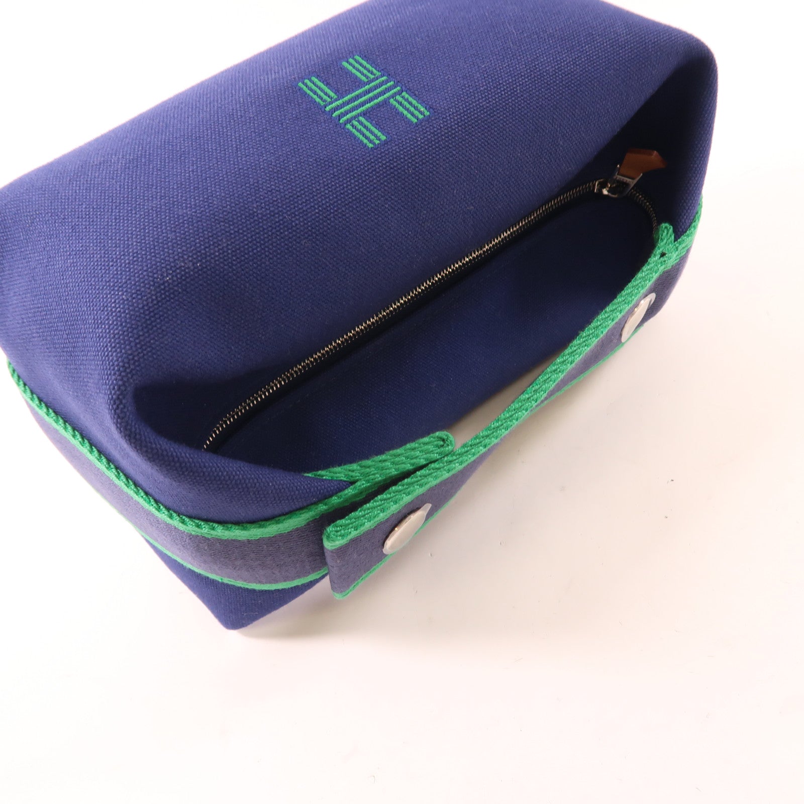 HERMES 帆布Bride A Brac PM銀扣手挽袋