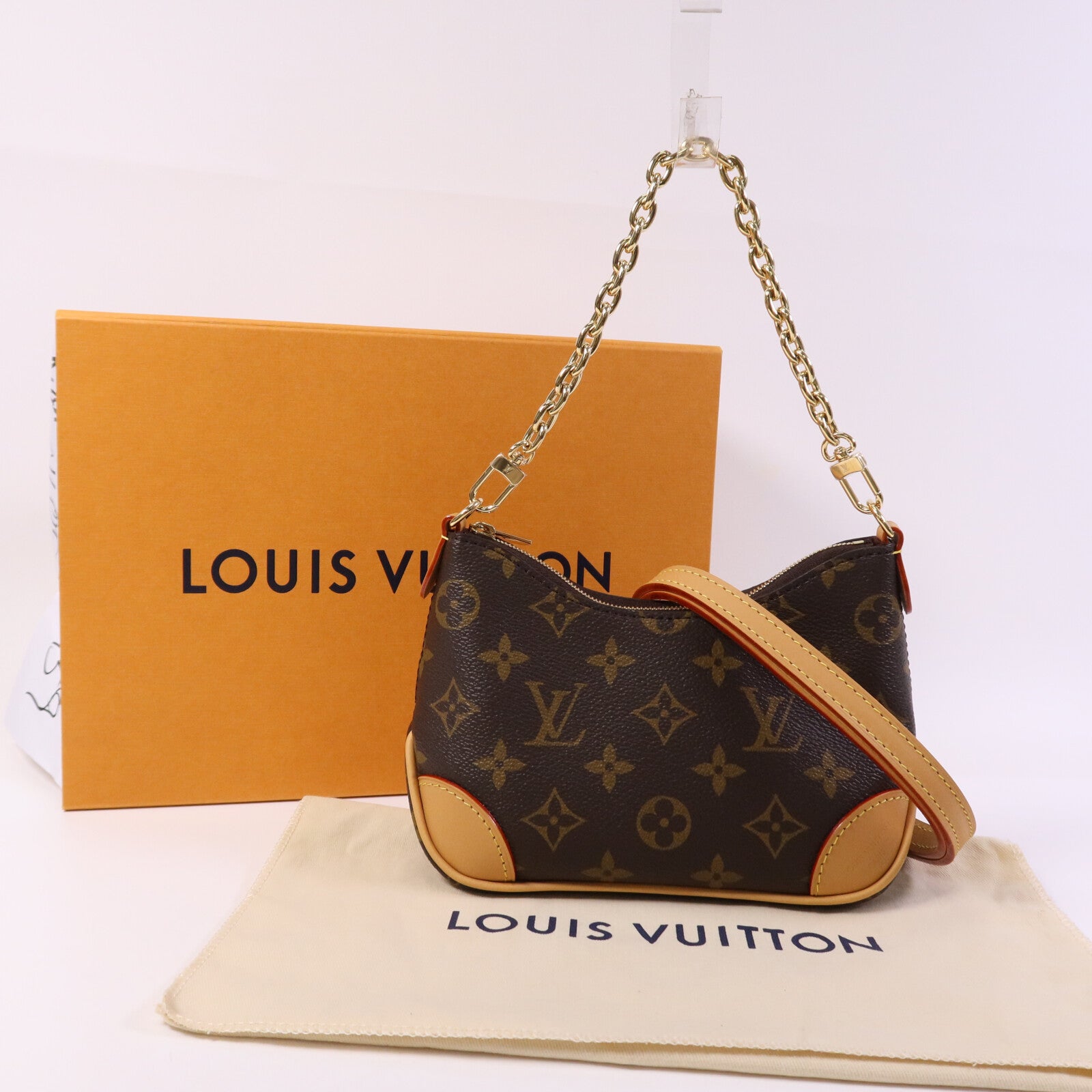 LOUIS VUITTON Monogram Nano Boulogne金扣手挽肩背兩用袋