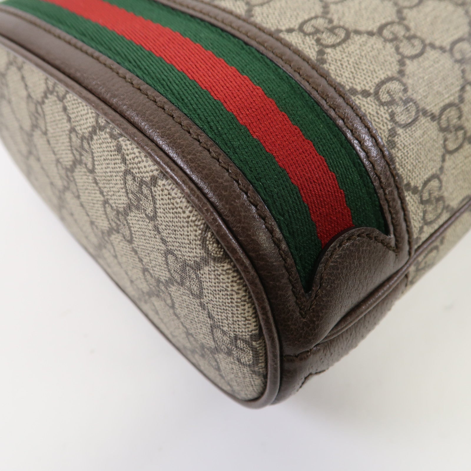 GUCCI 【激減優惠】塗層帆布Ophidia GG Small Bucket Bag金扣手挽肩背兩用袋啡色