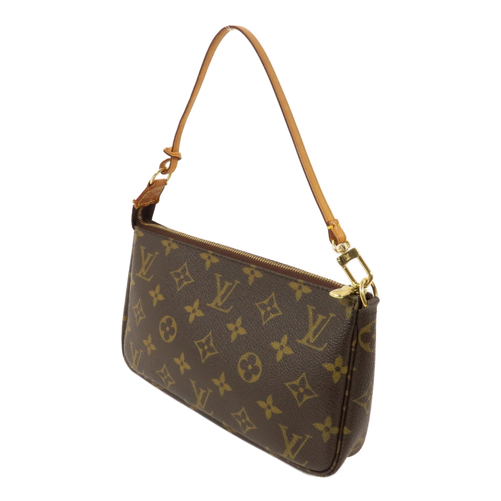 LOUIS VUITTON Monogram Pochette Accessoires手挽袋棕色