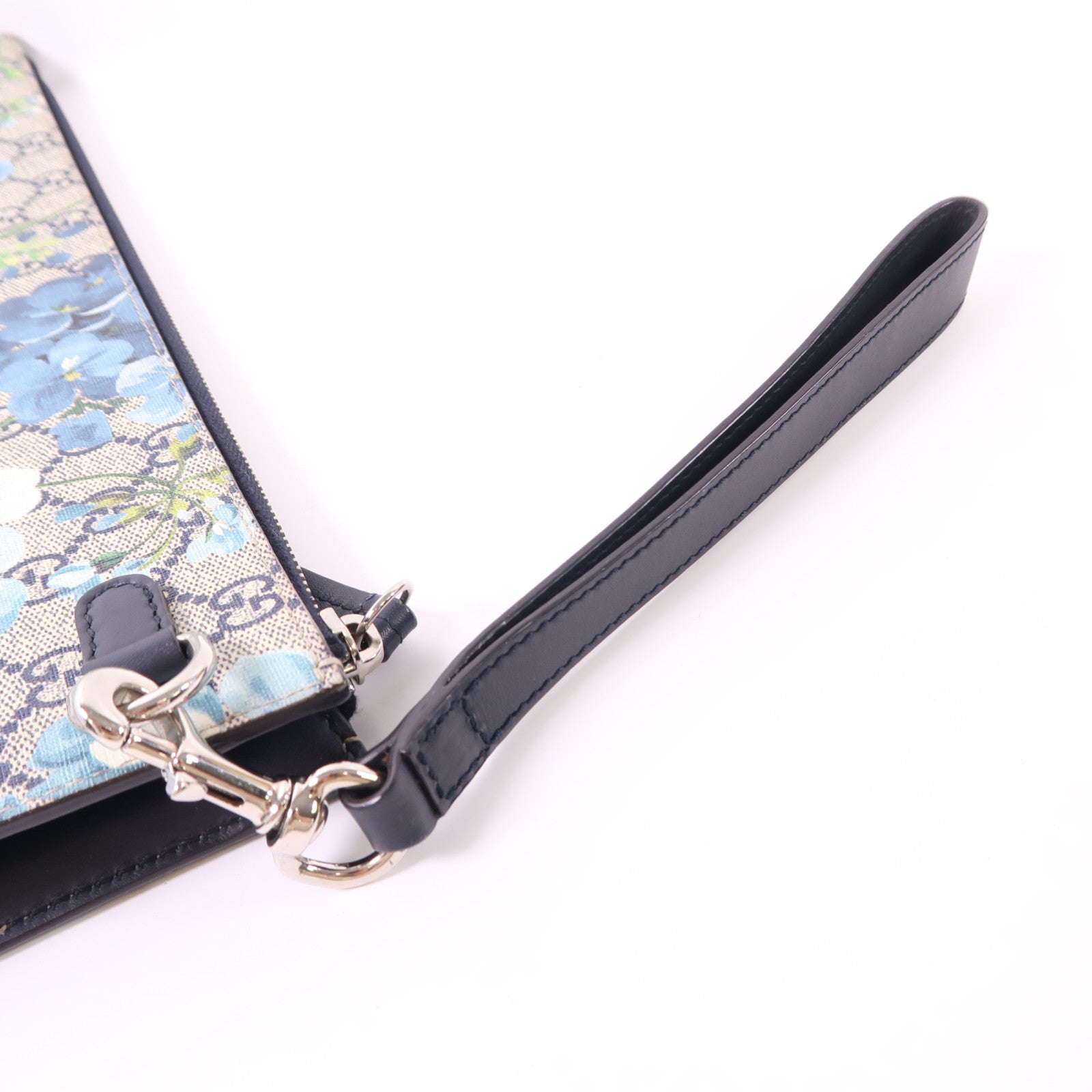 GUCCI 塗層帆布Clutch Bag銀扣手拿包