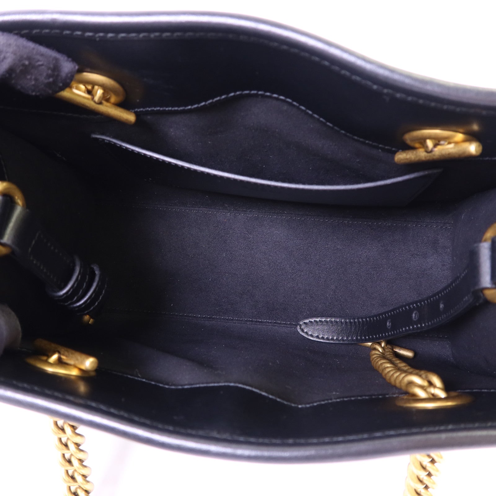 GUCCI 牛皮皮革GG Marmont Small Totel金扣鏈帶肩背袋