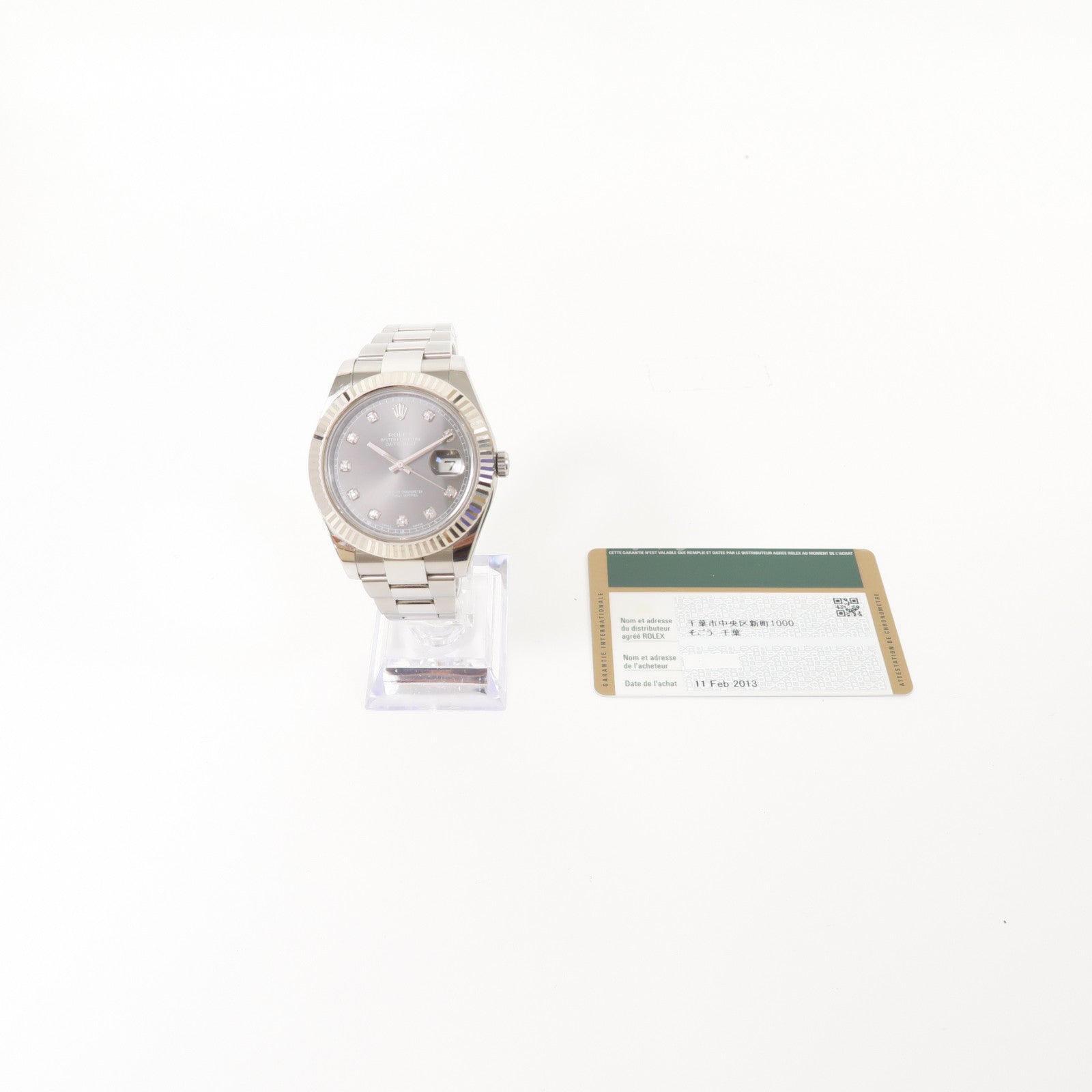 ROLEX Datejust18K白金/不鏽鋼手錶自動機芯灰色