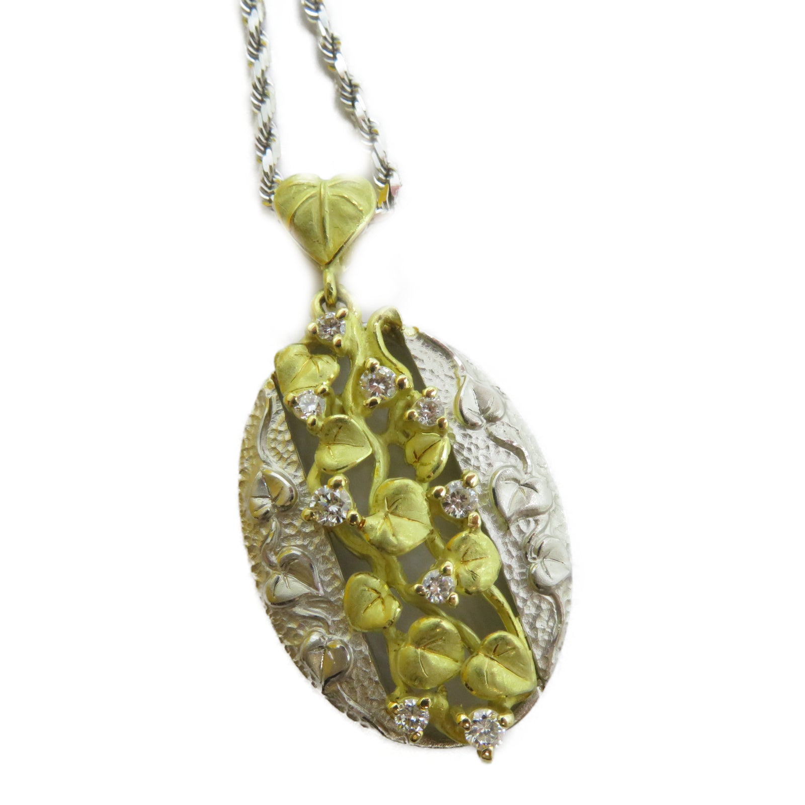 JEWELRY 【激減優惠】PT900鉑金/18K黃金Diamond Necklace 0.37ct鑽石項鍊