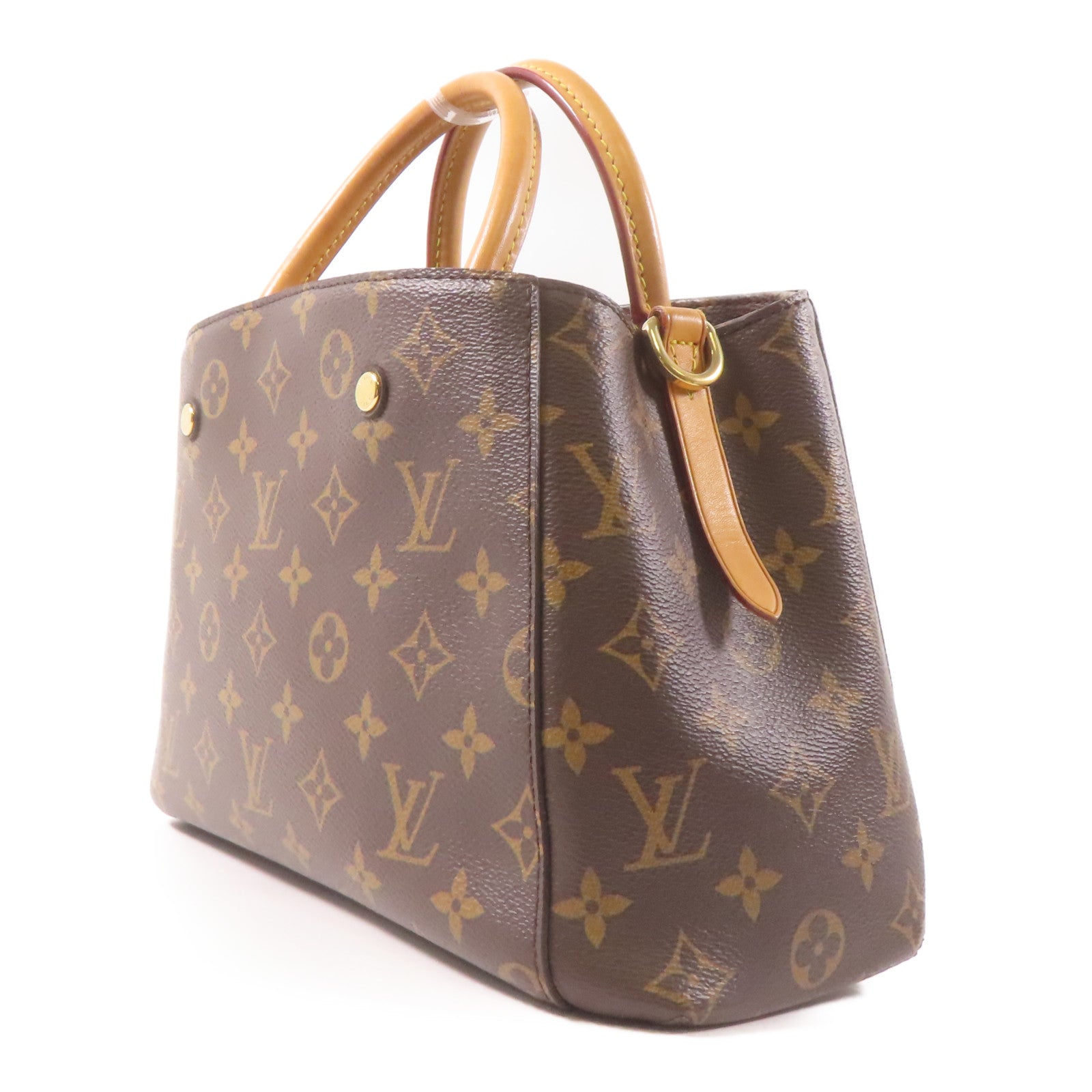 LOUIS VUITTON Monogram Montaigne BB金扣手挽肩背兩用袋啡色