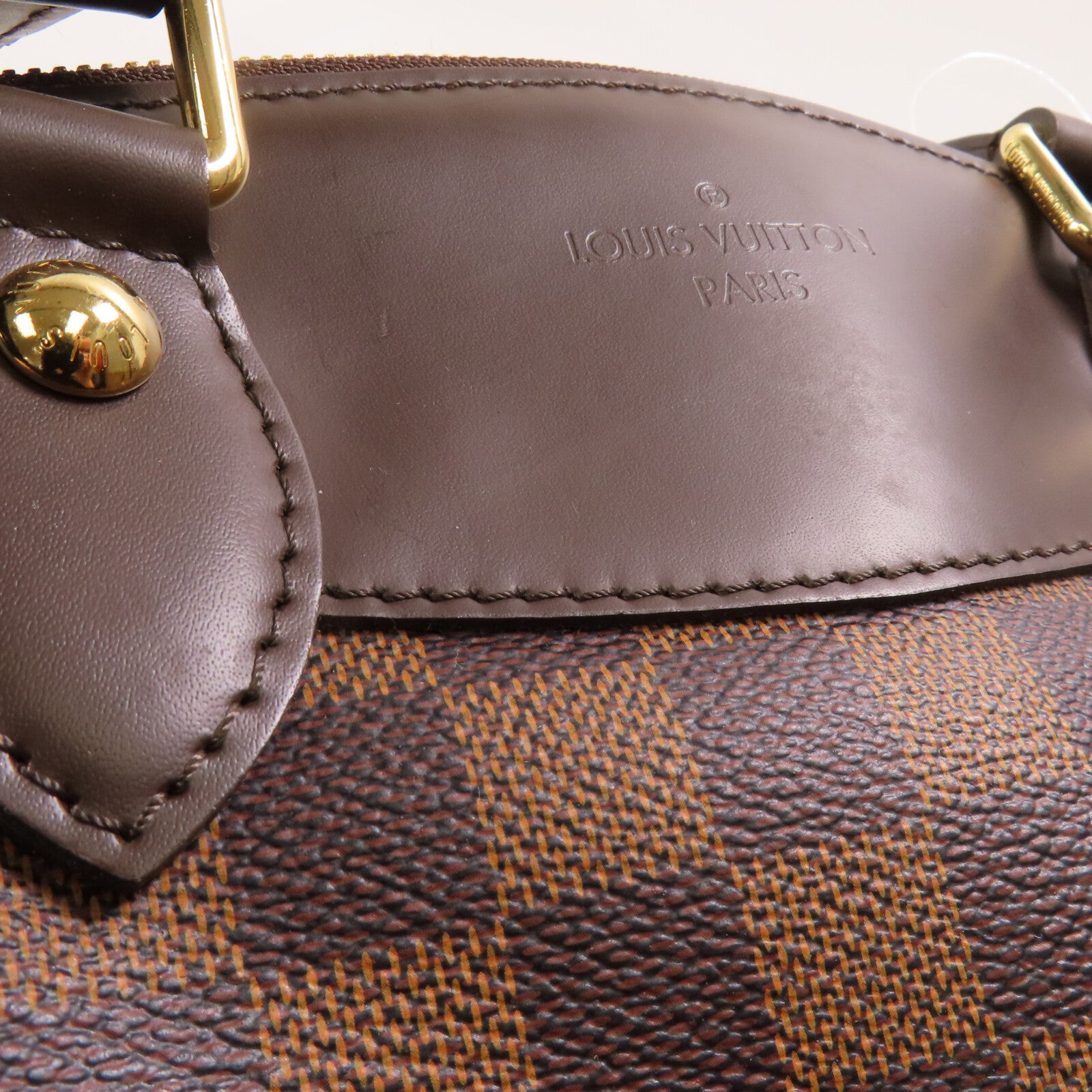 LOUIS VUITTON Damier Ebene Verona PM金扣手挽袋