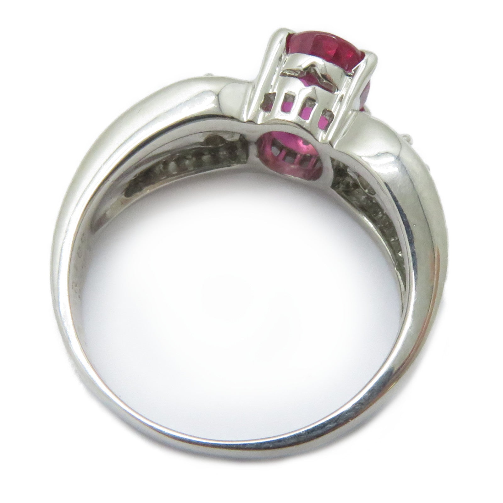 JEWELRY PT900鉑金Ruby Ring 1.69ct紅寶石/0.71ct鑽石戒指US#6.5