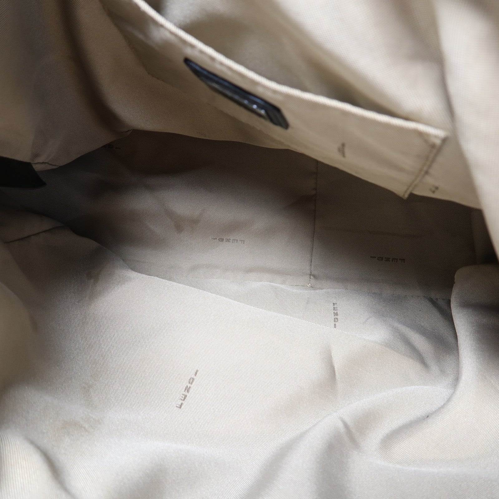 FENDI 帆布Tote Bag銀扣手挽袋米色/黑色