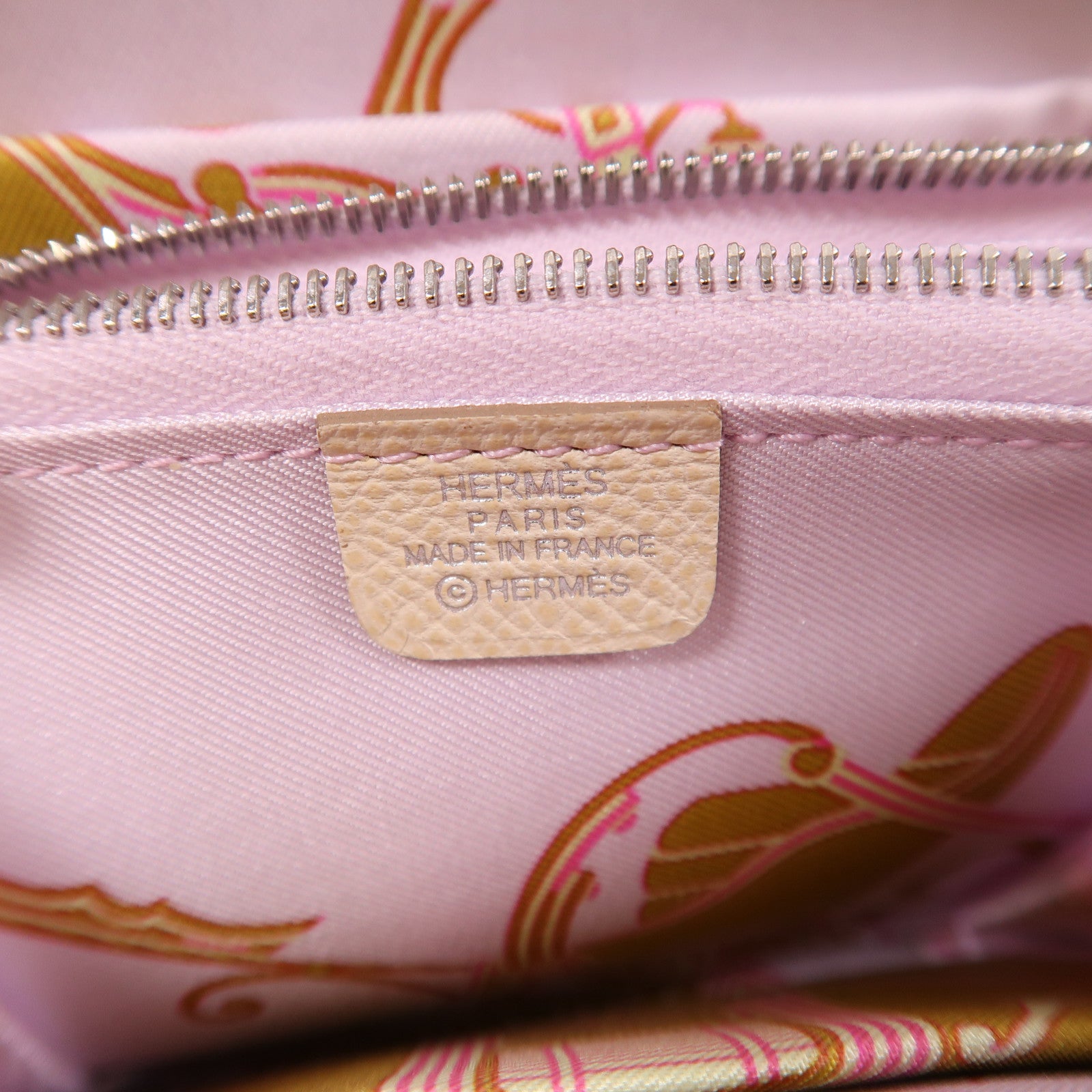 HERMES PHW Silk In Compact Wallet Veau Epsom Leather White